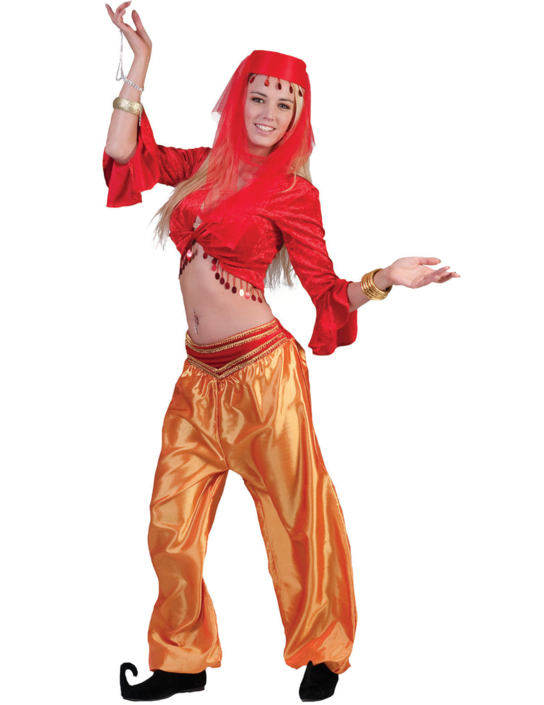 Tänzerin-Oberteil für Damen orientalisches Faschingskostüm rot