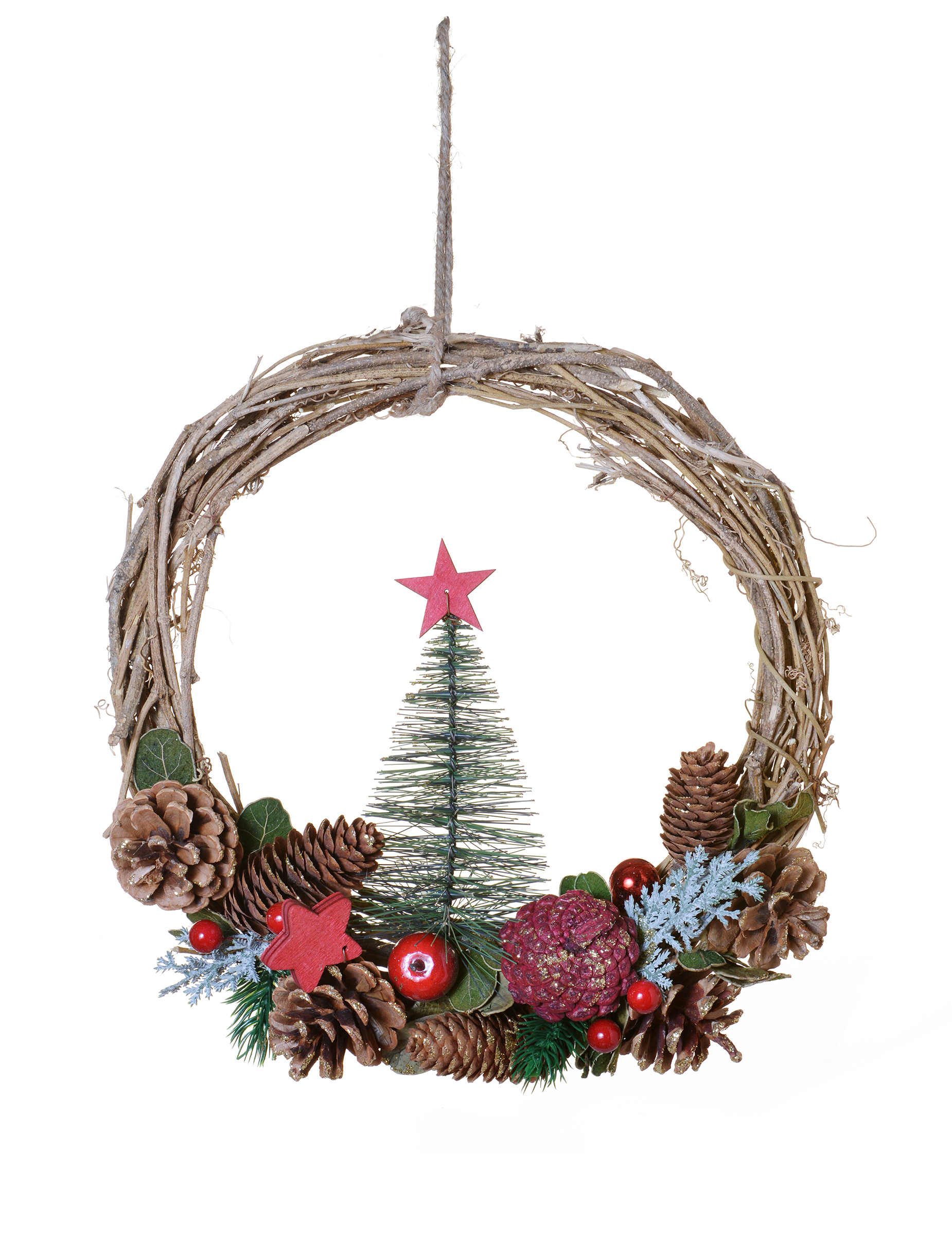 Tannenbaum-Hängekranz Weihnachts-Hängedeko bunt 35 cm
