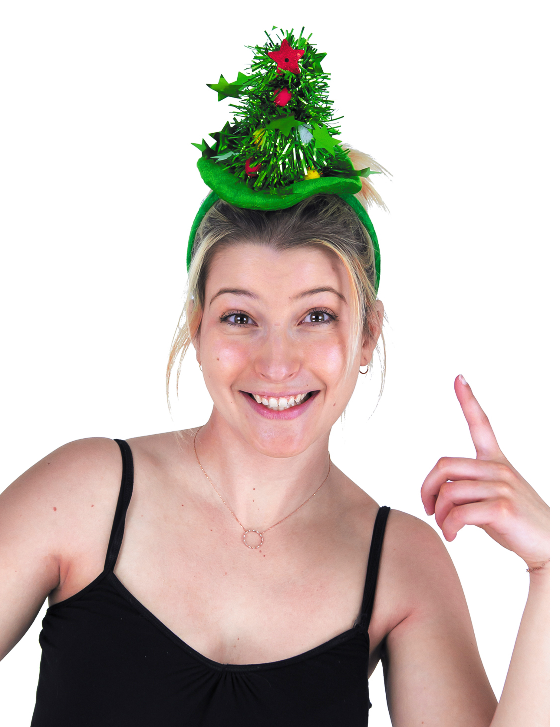 Tannenbaum-Hut lustiges Weihnachts-Accessoire grün-bunt