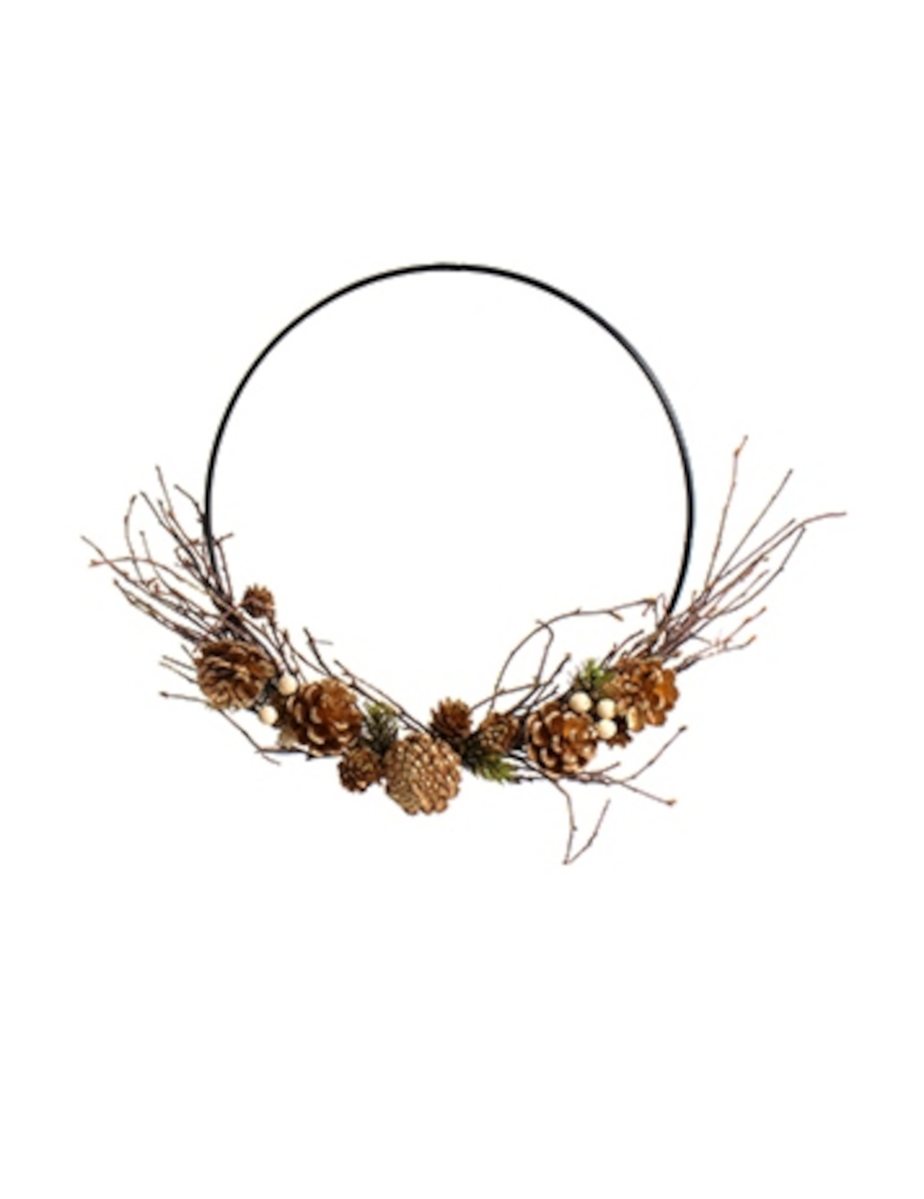 Tannenzapfen-Weihnachtskranz Hängedeko braun 35 cm