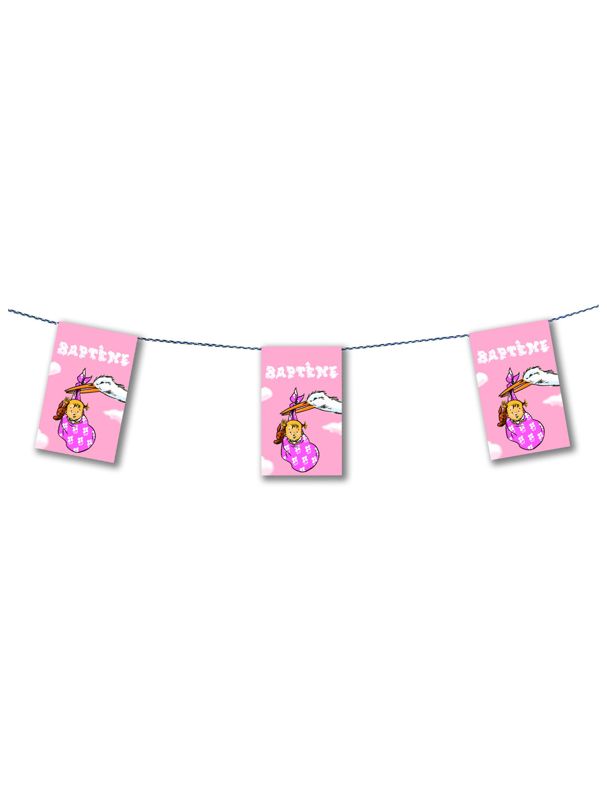 Taufe Girlande Mädchen Rosa Papier 4