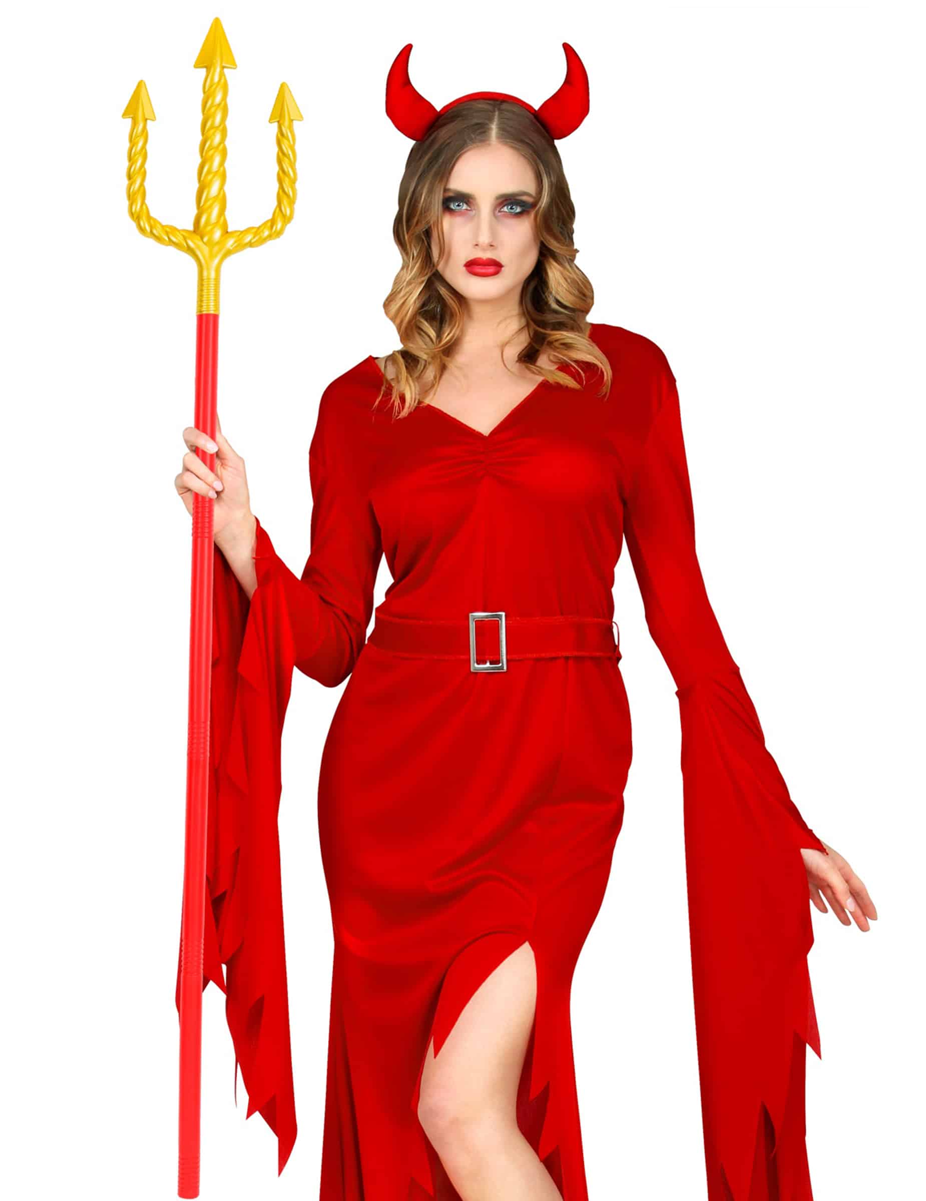 Teufelsdreizack rot und gold Accessoire 137 cm