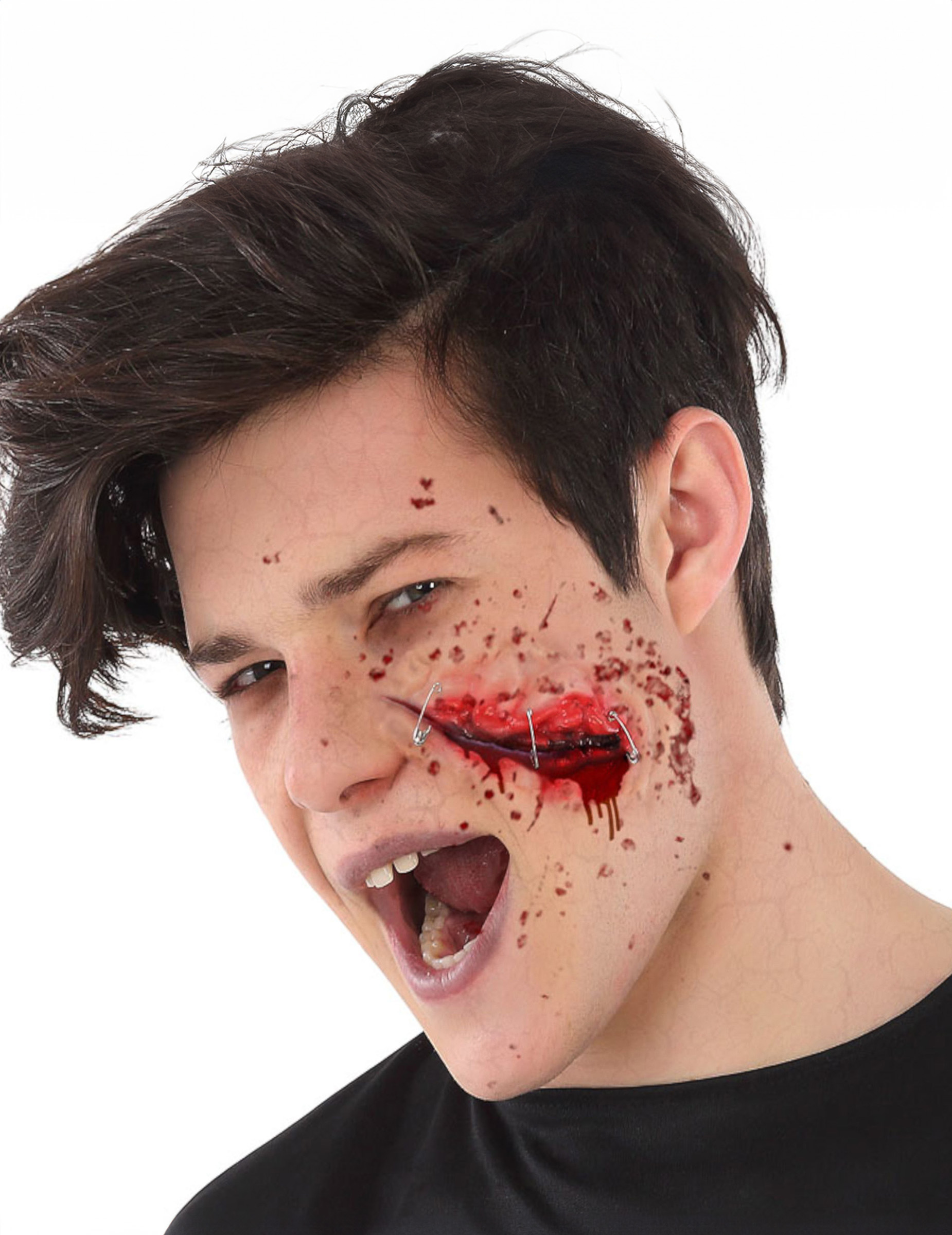 Tiefe Schnittwunde Halloween-Make-up für Erwachsene rot