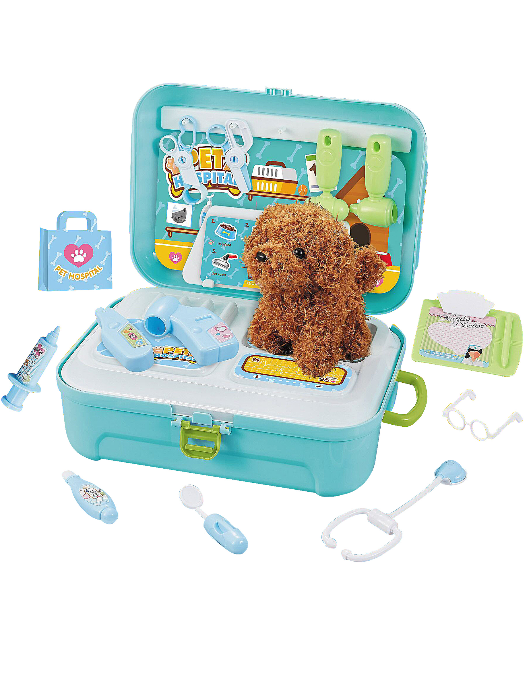 Tierarzt Erste Hilfe-Koffer für Kinder Spielzeug-Geschenkidee 20-teilig bunt