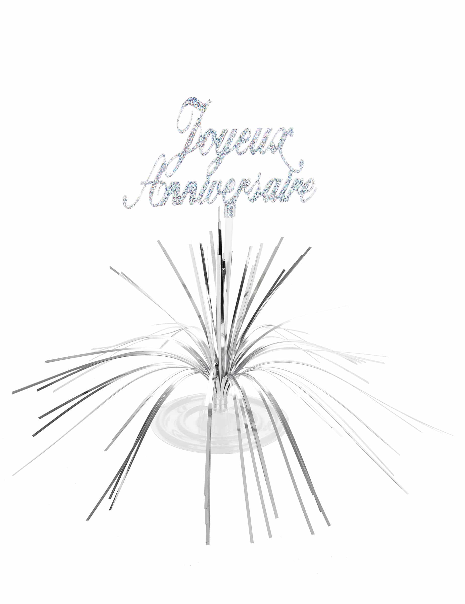 Tischaufsteller Happy Birthday silber