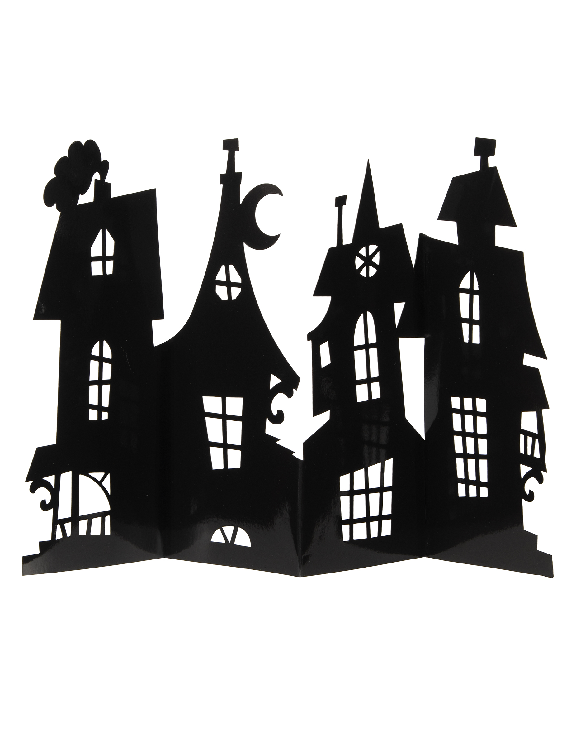 Tischaufsteller Spukschloss Schwarz 60 x 38 cm aus Pappe