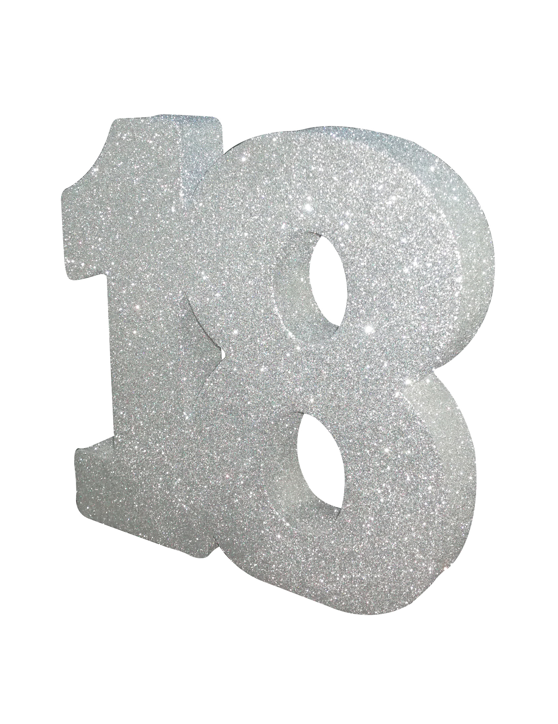 Tischdeko 18. Geburtstag Silber 20 x 20 cm