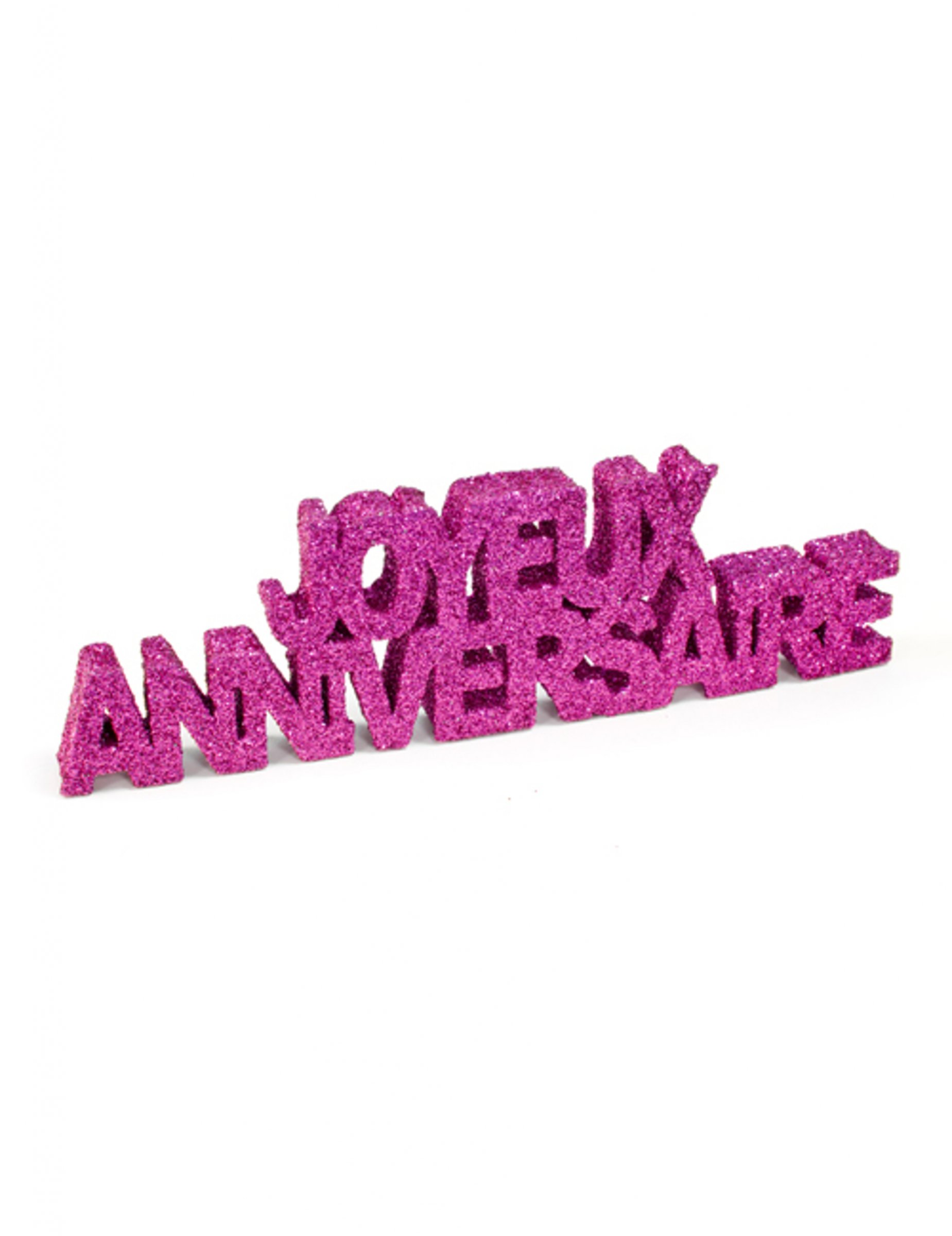 Tischdeko Happy Birthday Fuchsia Glitzer Styropor