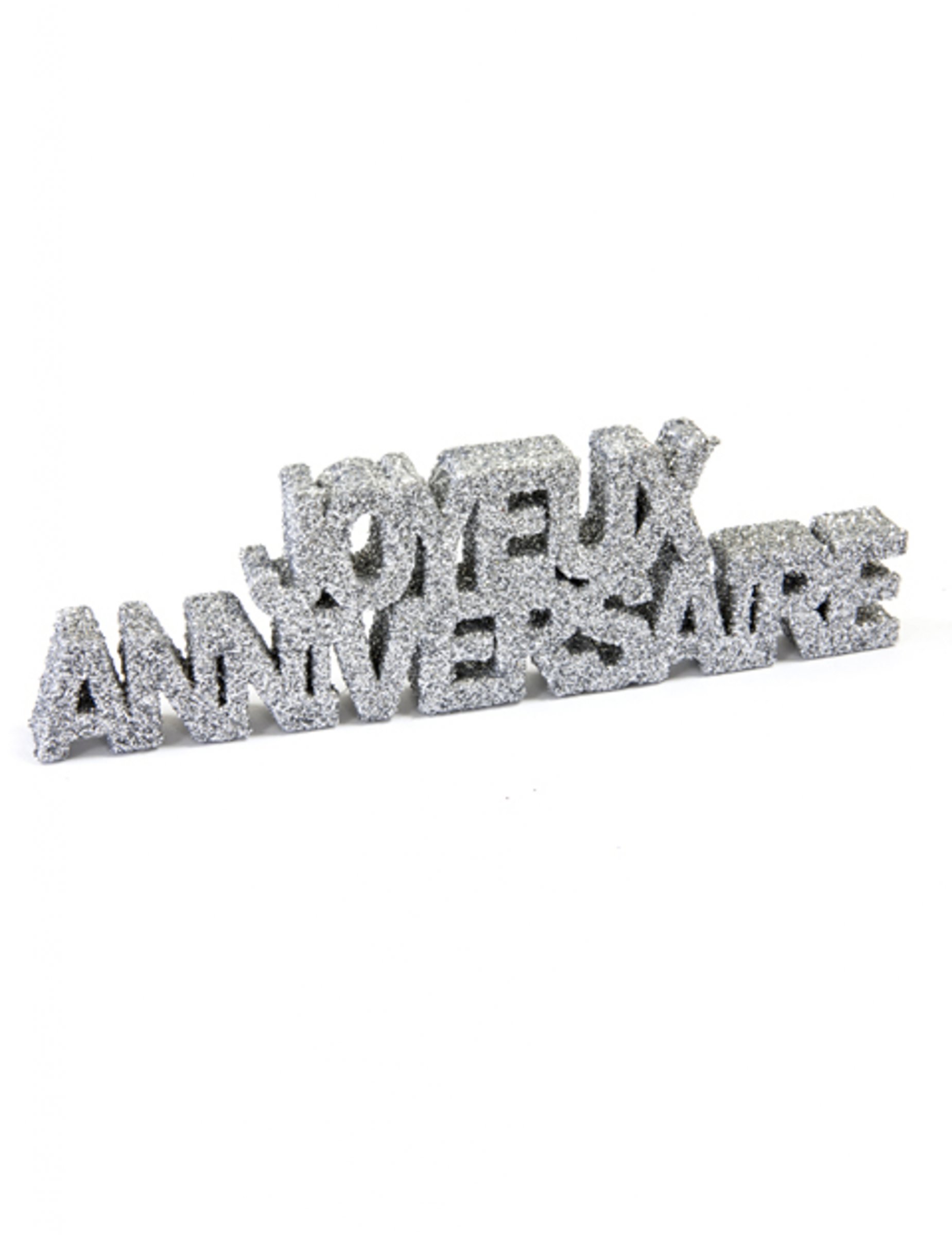Tischdeko Happy Birthday Glitzer silber 12 x 3