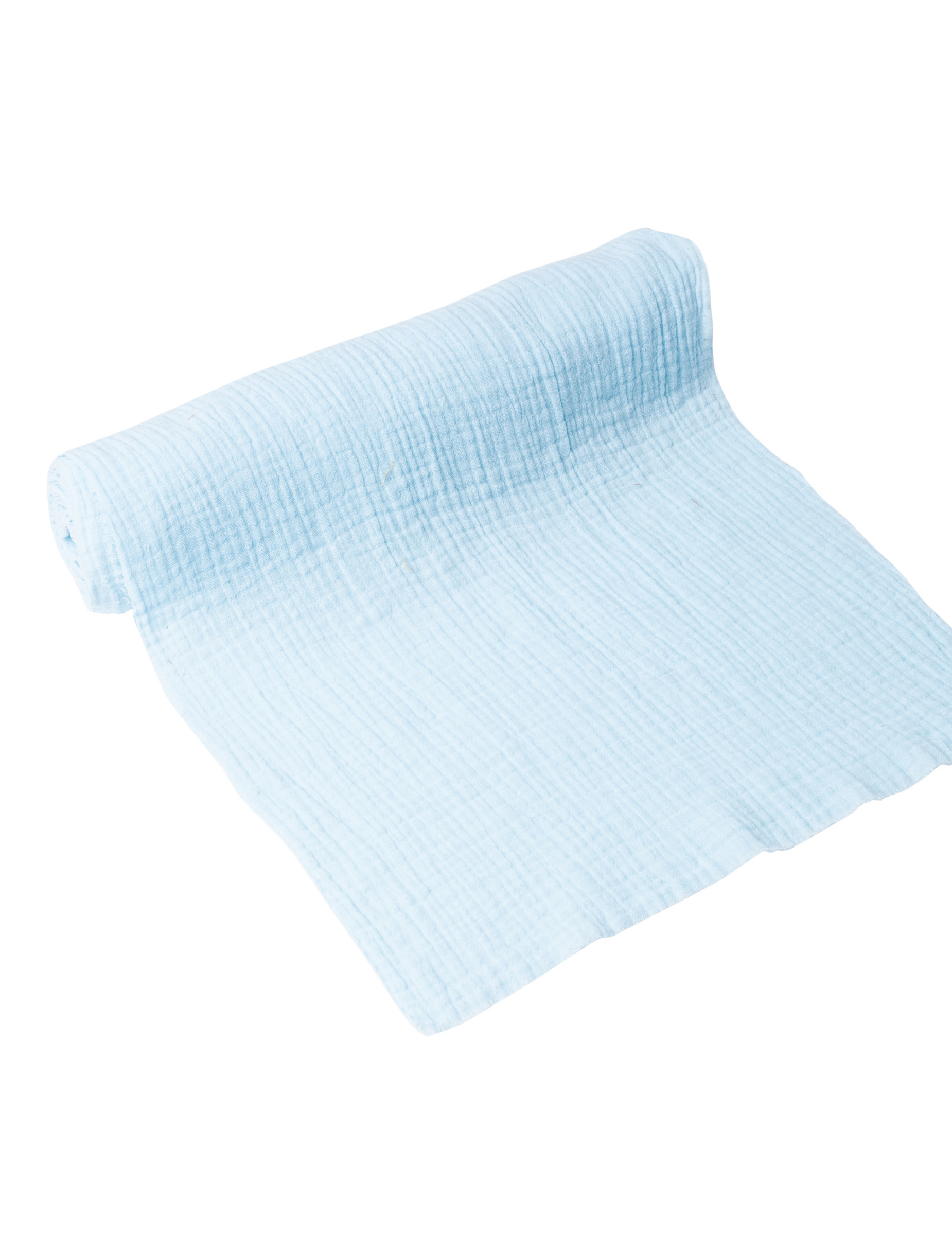 Tischläufer Baumwollmusselin Hellblau 30 cm x 3 m Taufdeko