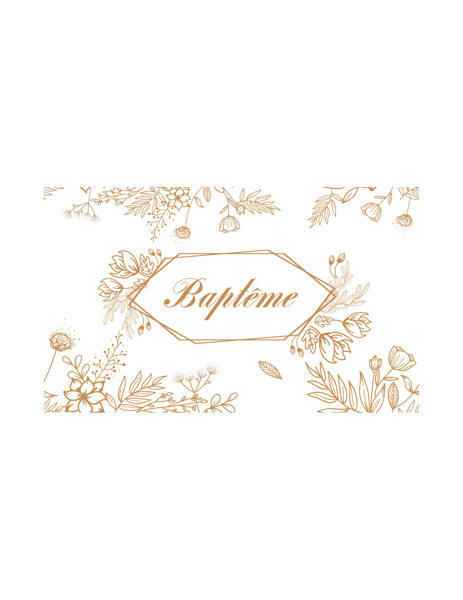Tischläufer Blumen Gold Taufe 30 cm x 5 m Weiß und Gold