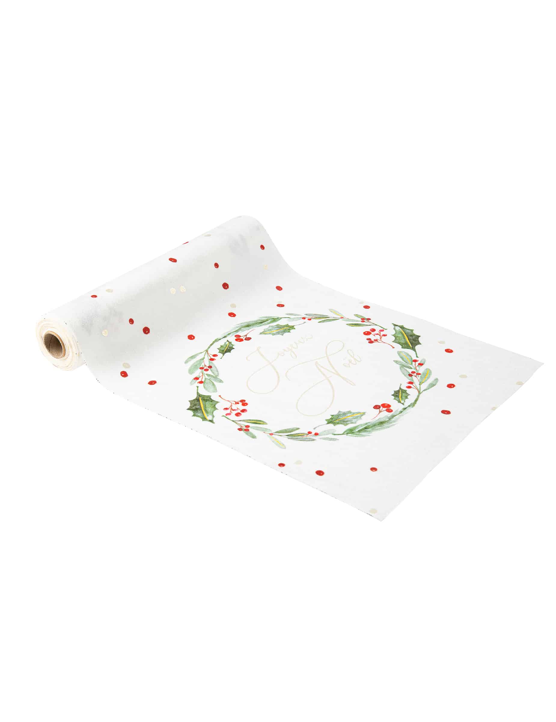 Tischläufer Frohe Weihnachten Traditionell + Edel 28cm x 3m Weißer Samt