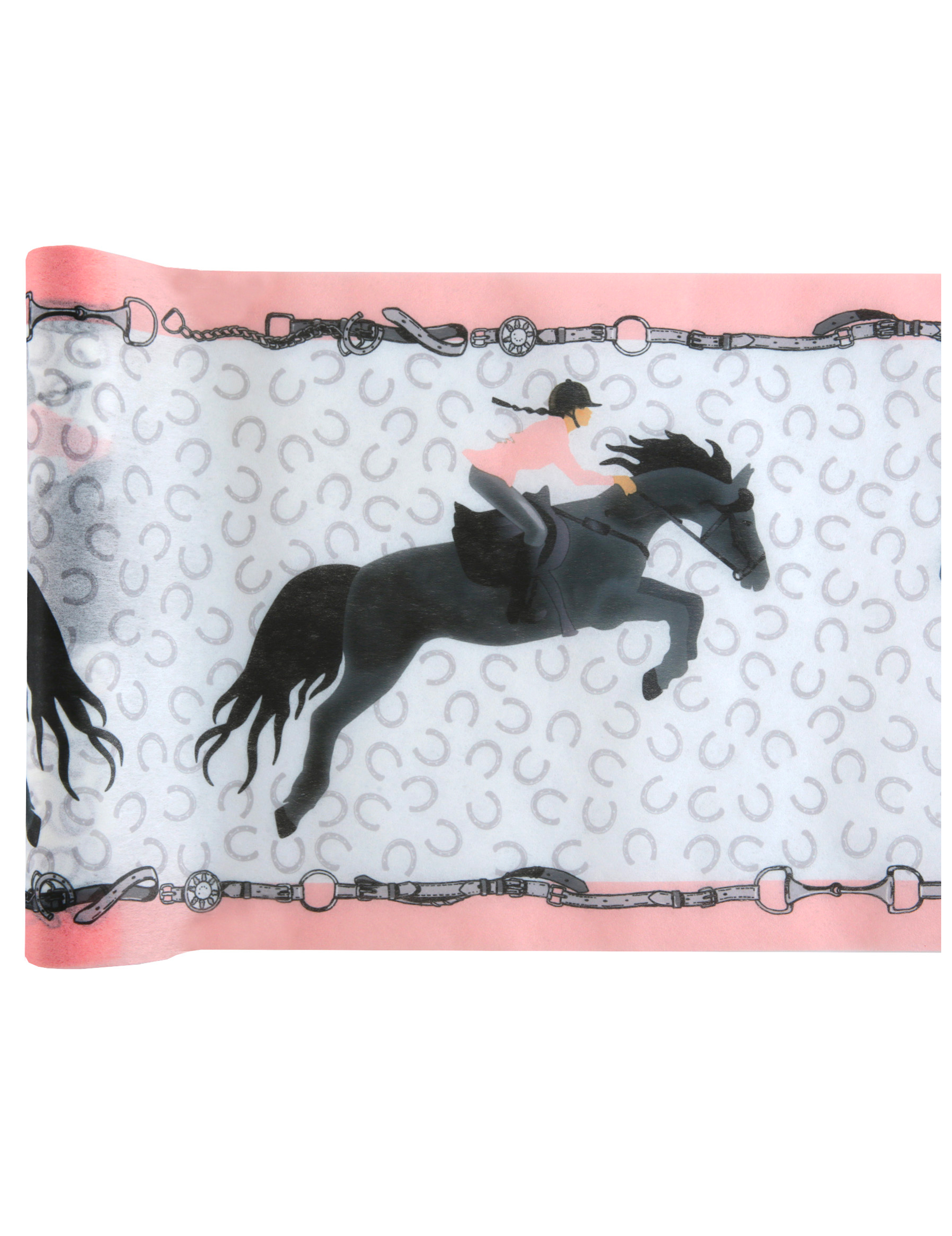 Tischläufer Reiten Vlies 5 m x 30 cm Reiter und Pferd