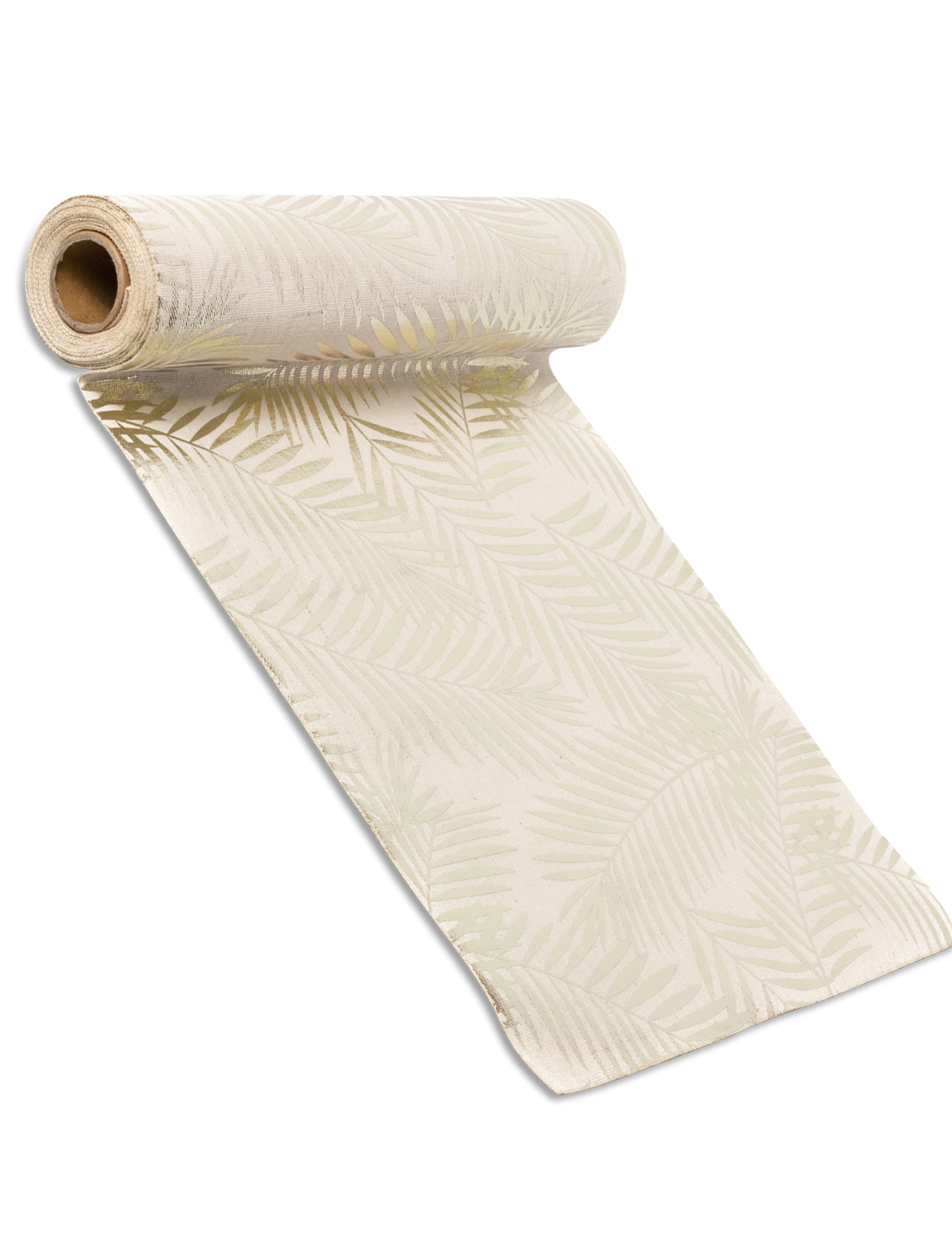 Tischläufer aus Leinen mit goldenen Palmen 28 cm x 5 m - Chic + Natürlich