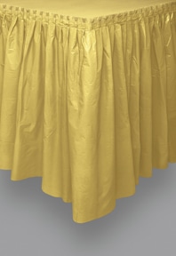 Tischrock Bordüre gold Kunststoff