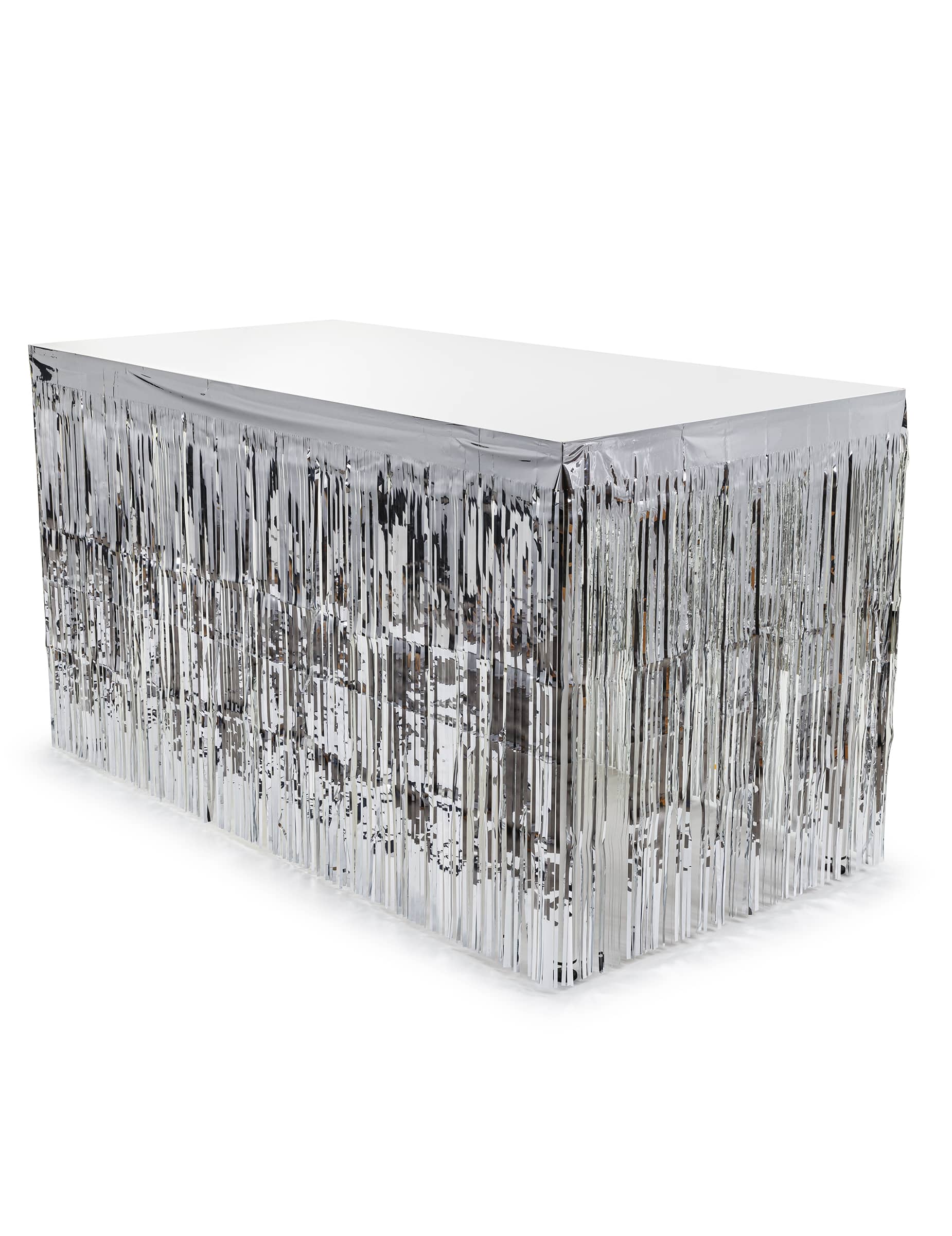 Tischrock Fransen Silber 300 x 80 cm