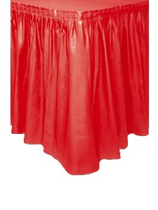 Tischrock Plastik Rot Tischdecke aus Kunststoff Rot
