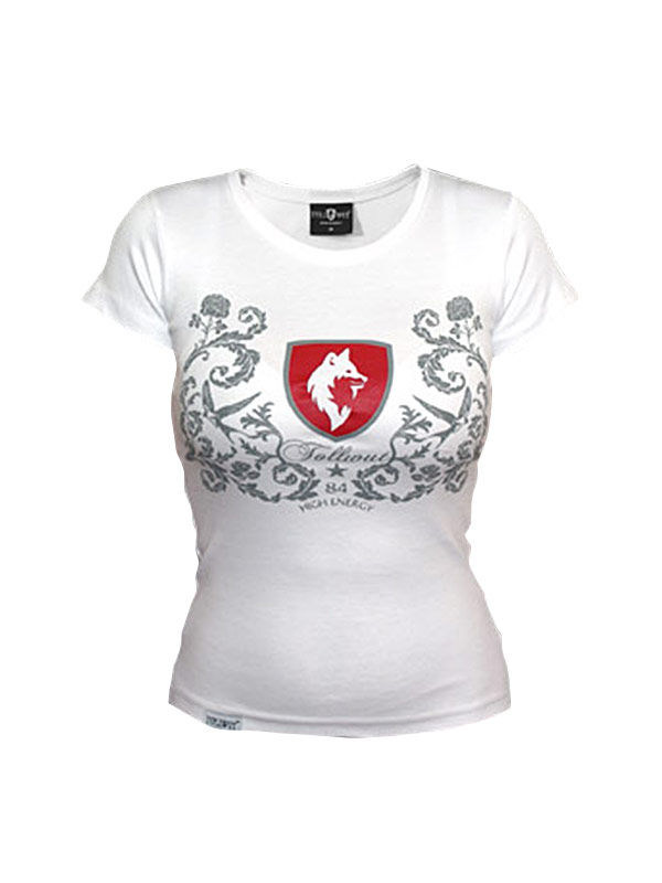 Tollwut-Damenshirt Motiv Faith weiss-grau-rot