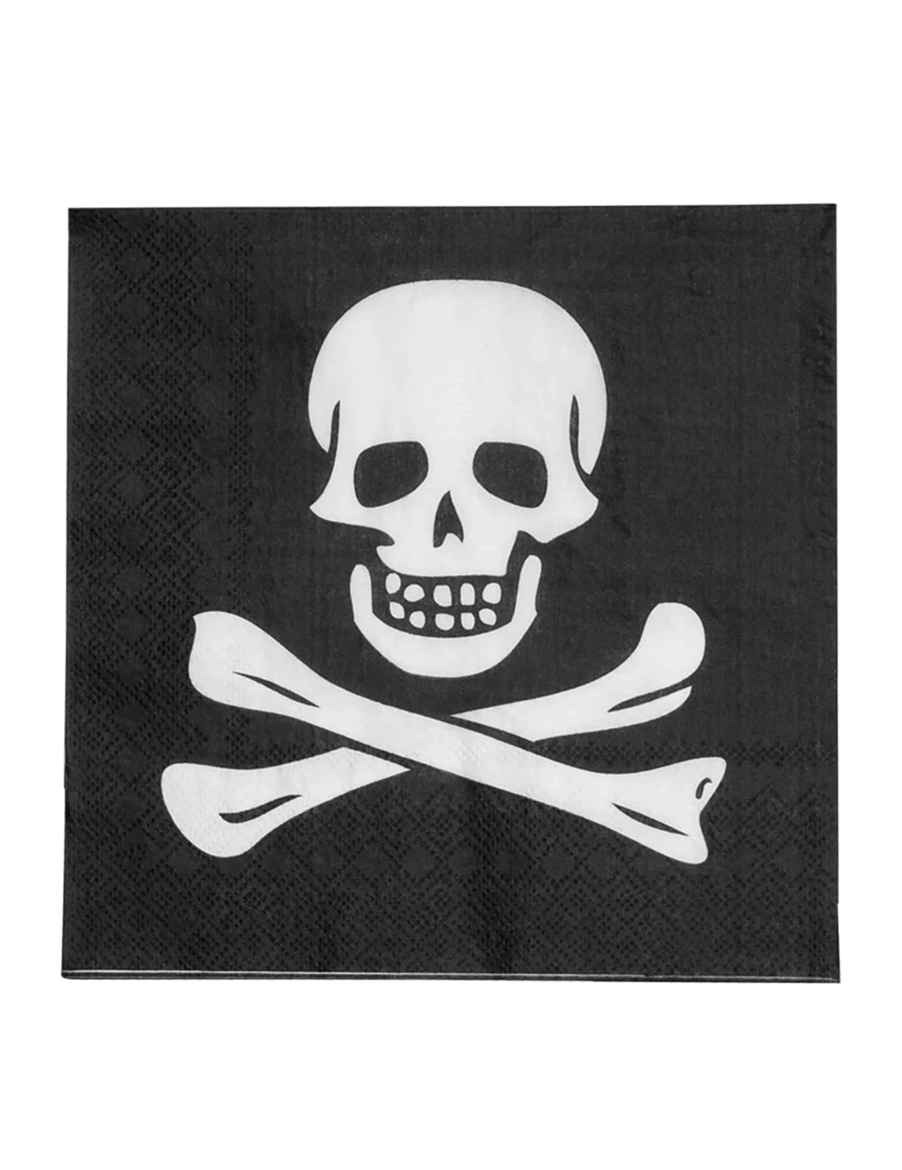 Totenkopfservietten Halloween Tischdekoration 20 Stück schwarz-weiss33 cm x 33 cm