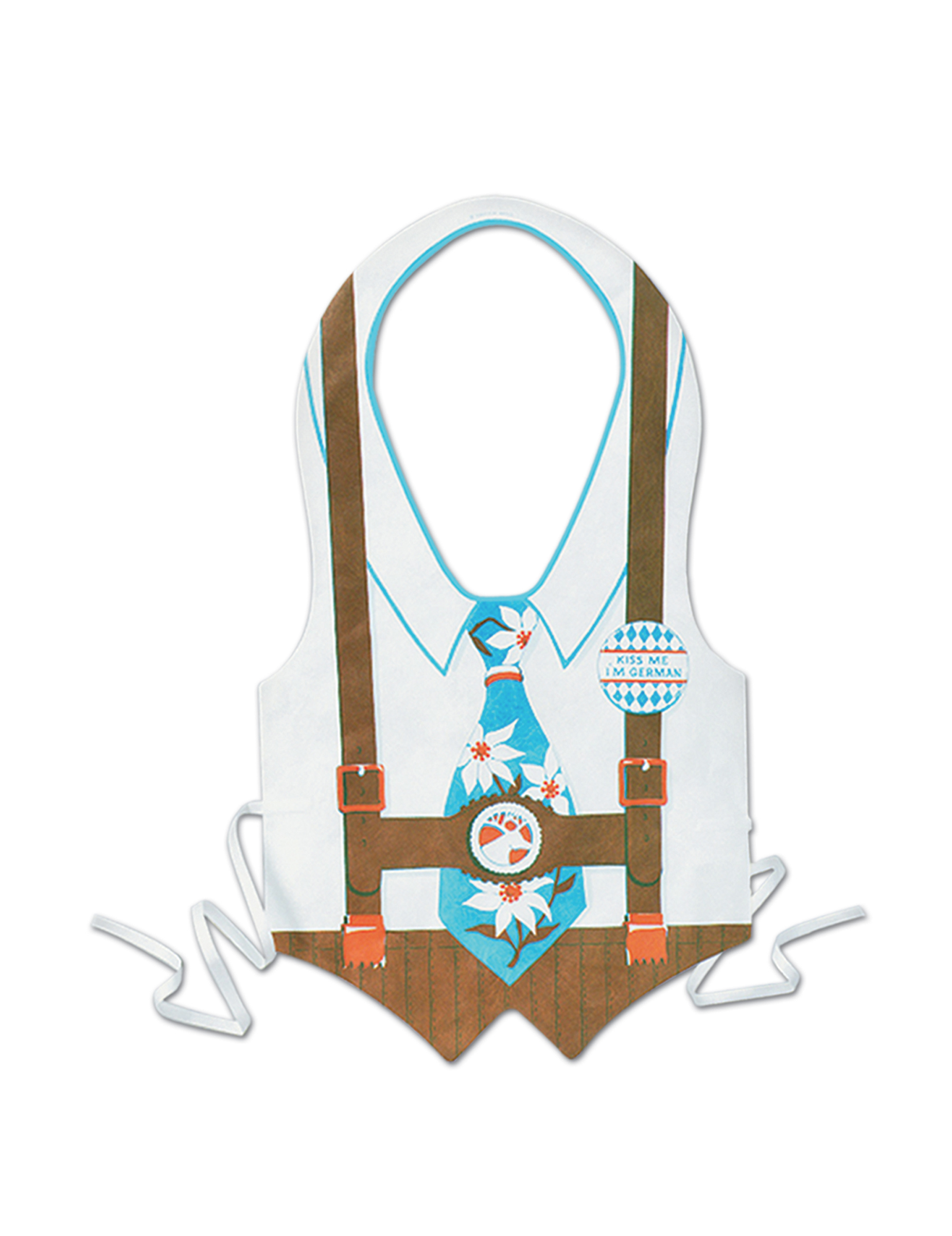 Trachten-Küchenschürze bayrische-Schürze weiss-braun-blau