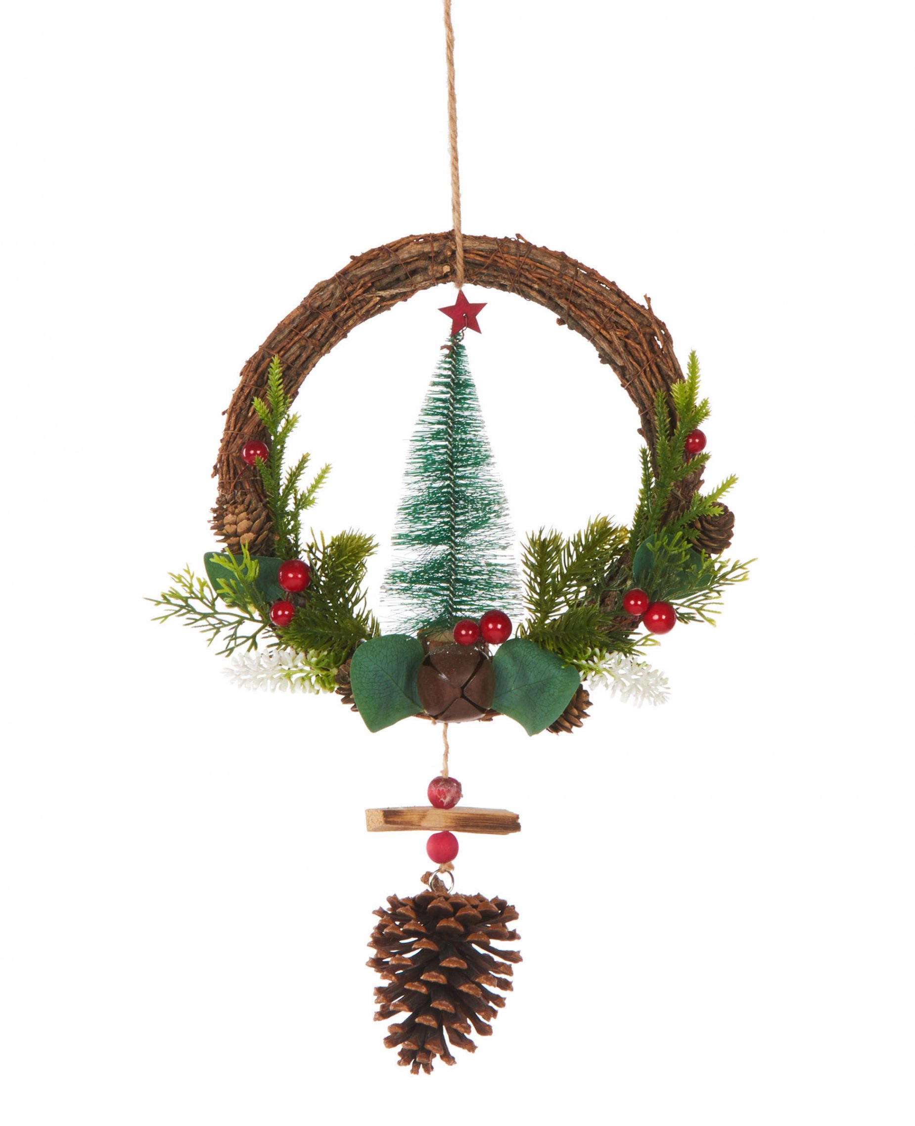 Traditionelle Tannenbaum-Hängedeko Weihnachten bunt 39 cm