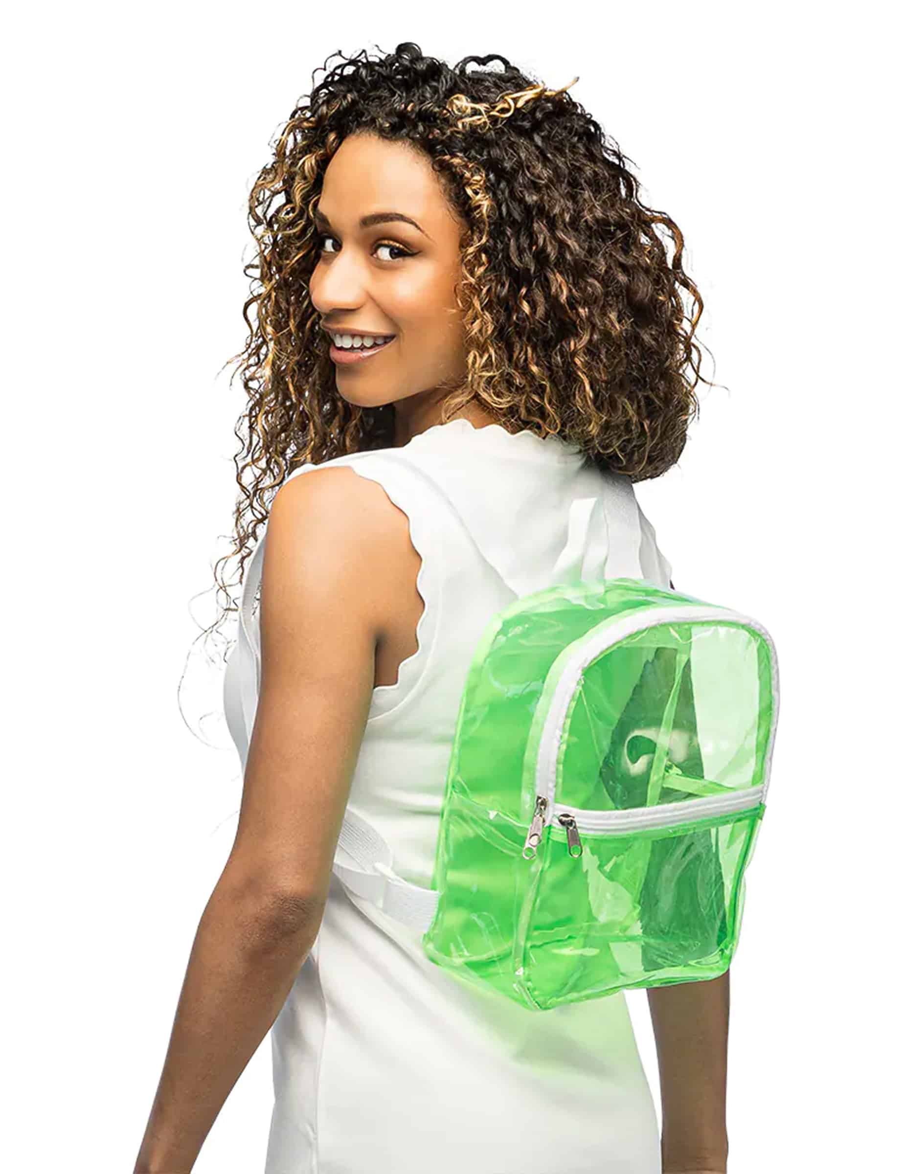Transparenter Rucksack in Neongrün