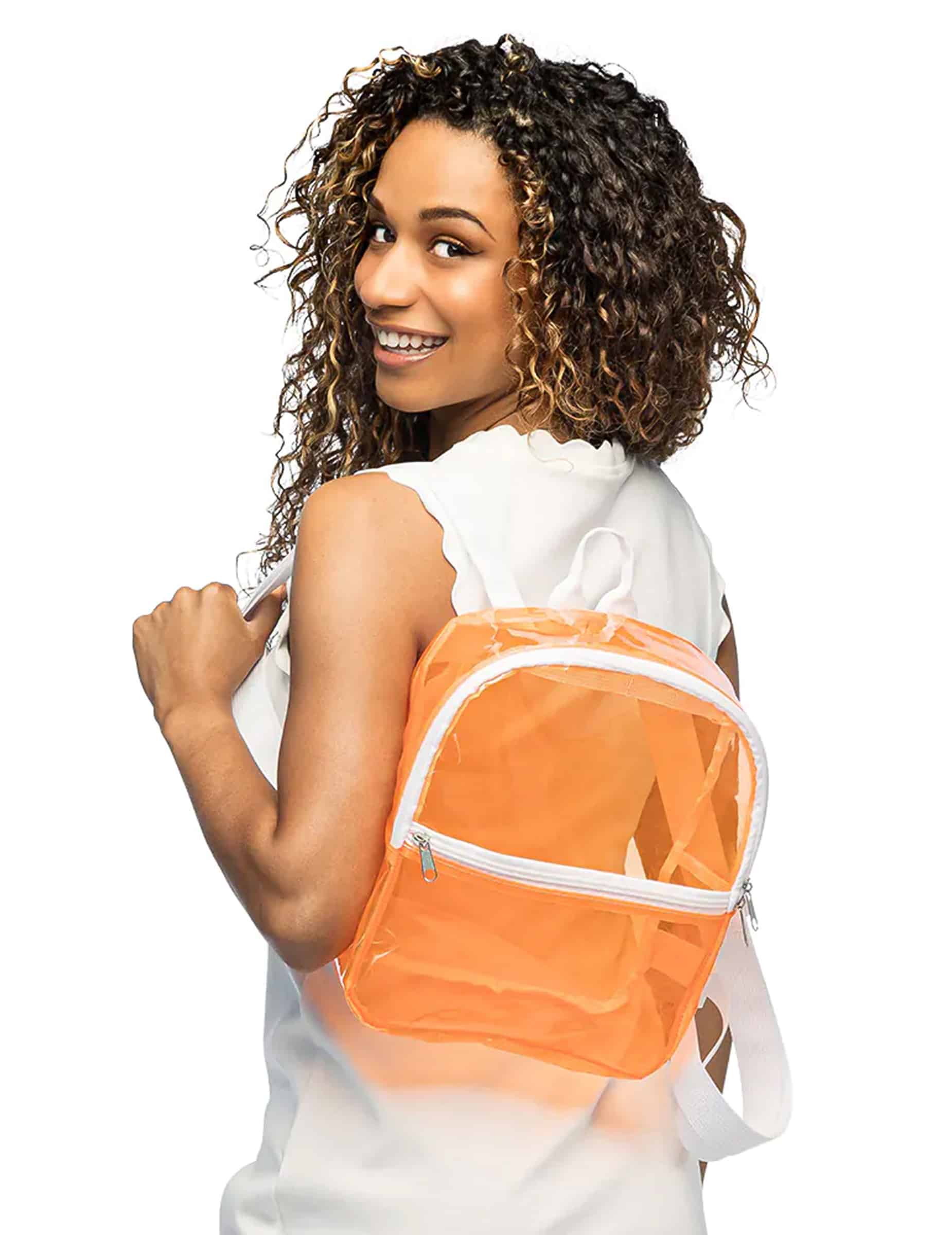 Transparenter Rucksack in Neonorange