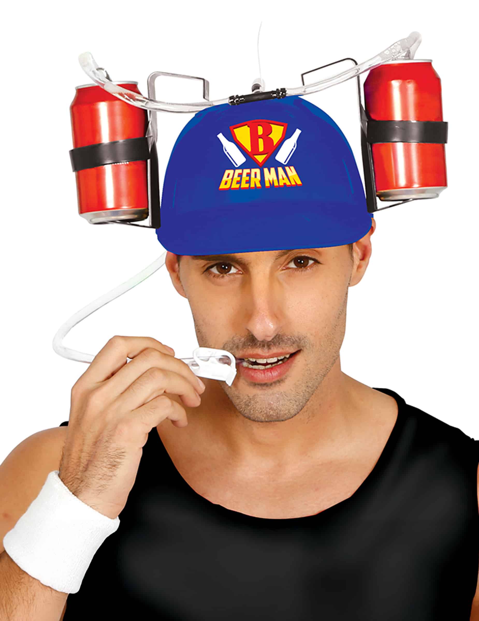 Trinkhelm Beerman Anti-Durst-Helm für Erwachsene blau