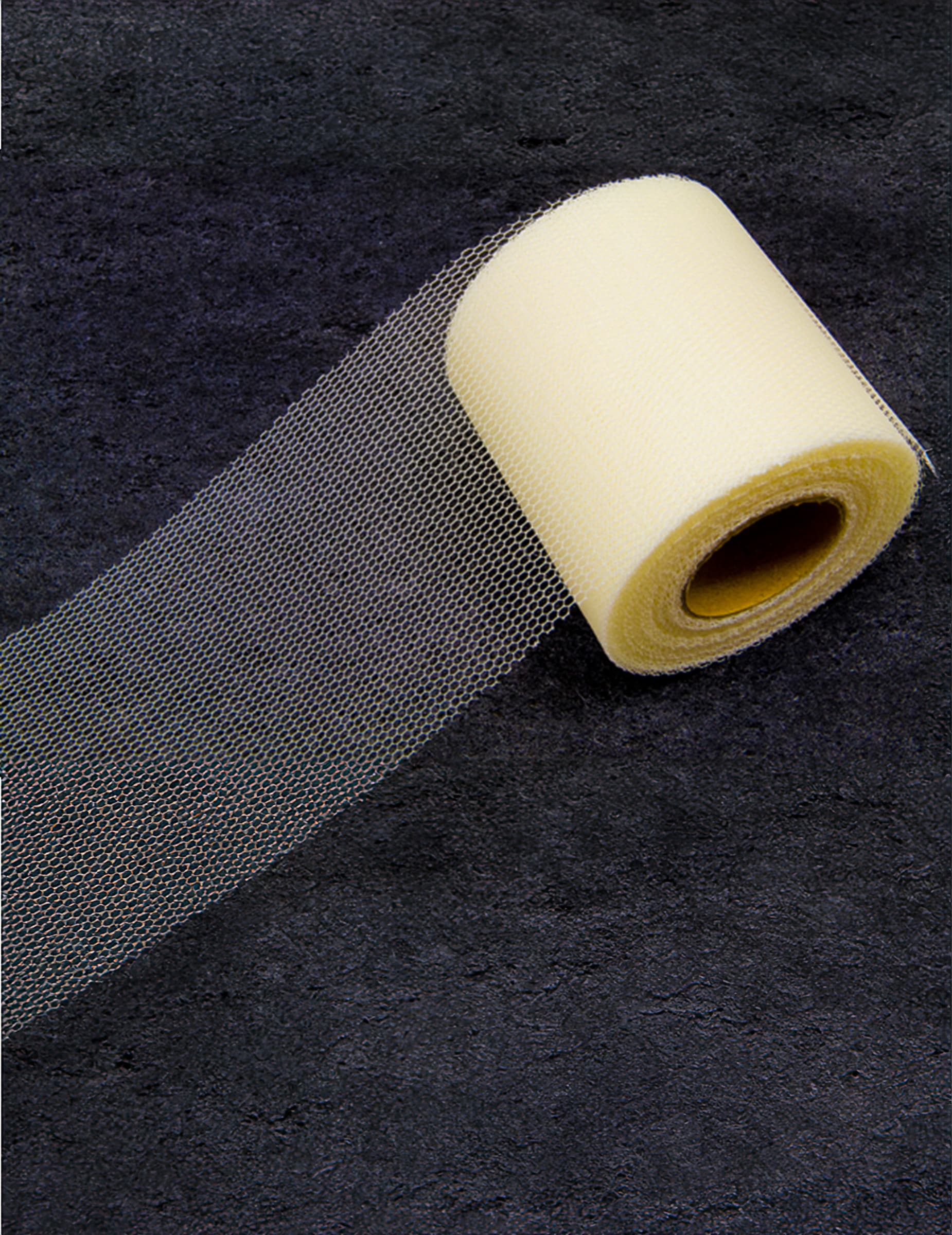 Tüllrolle Elfenbein 20m