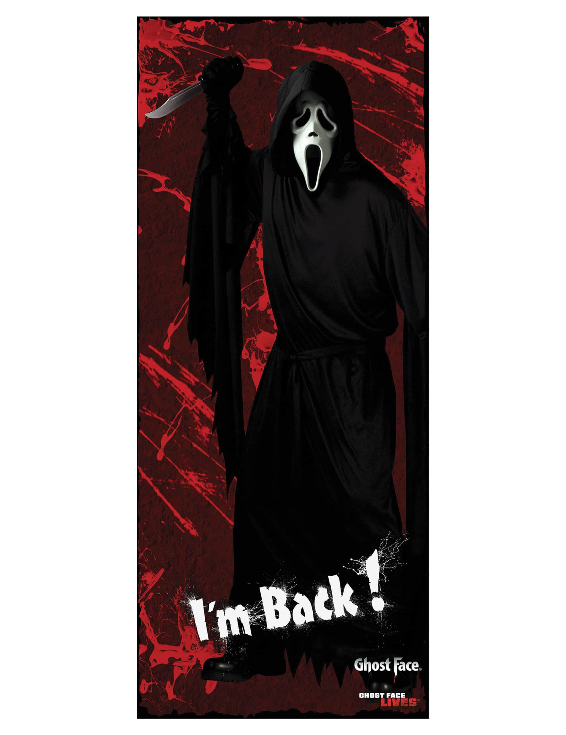 Türdekoration Poster Scream Deko schwarz 76 x 183 cm
