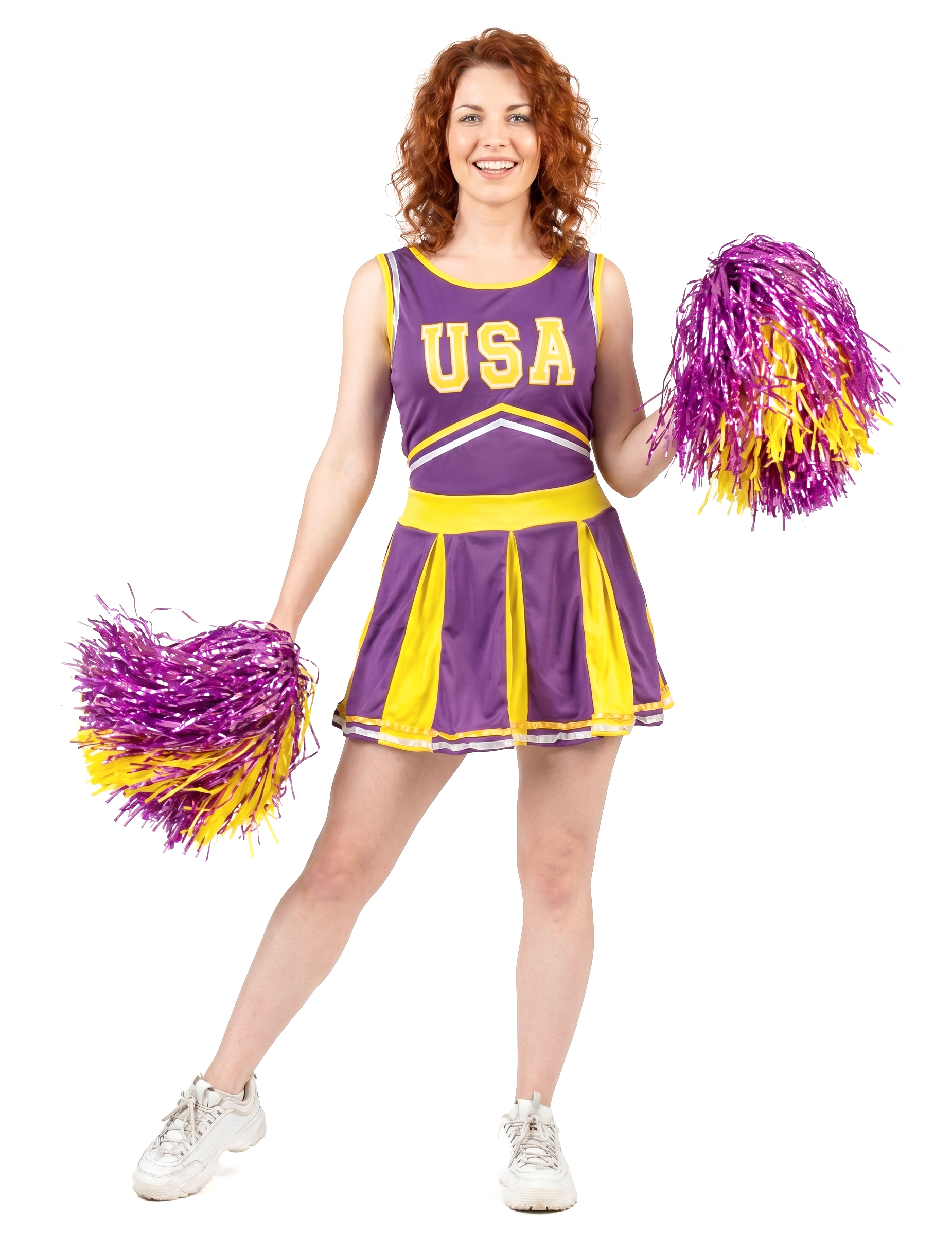 USA Cheerleader-Kleid lila-gelb