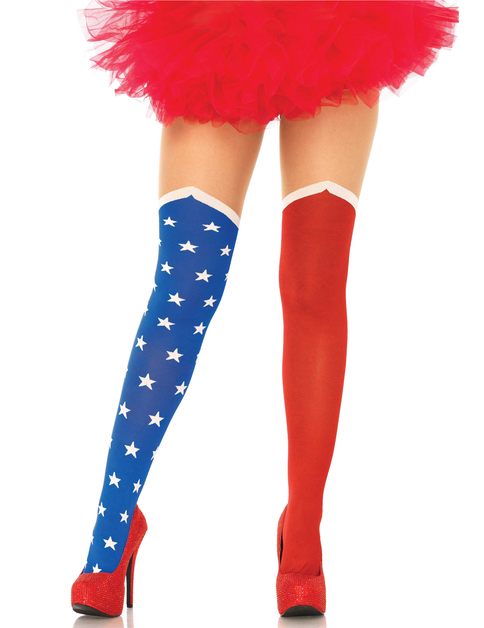 USA-Damen-Feinstrumpfhose rot-blau-weiss