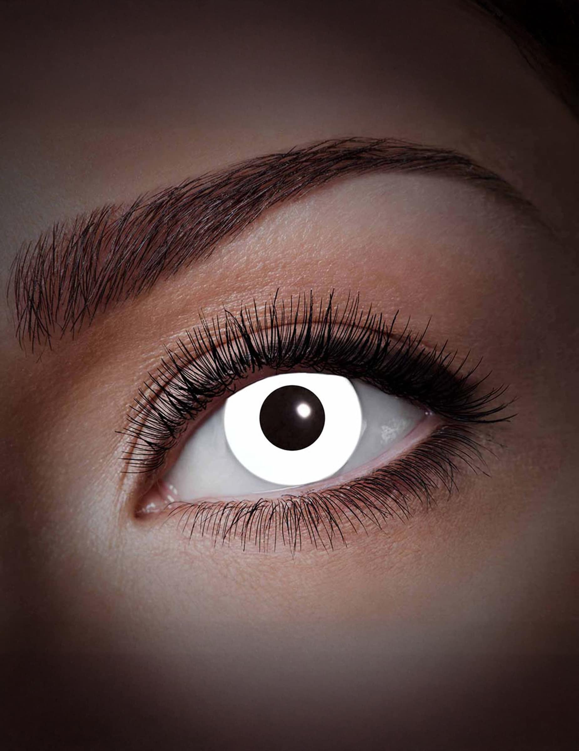 UV Kontaktlinsen Halloween-Make-up weiss