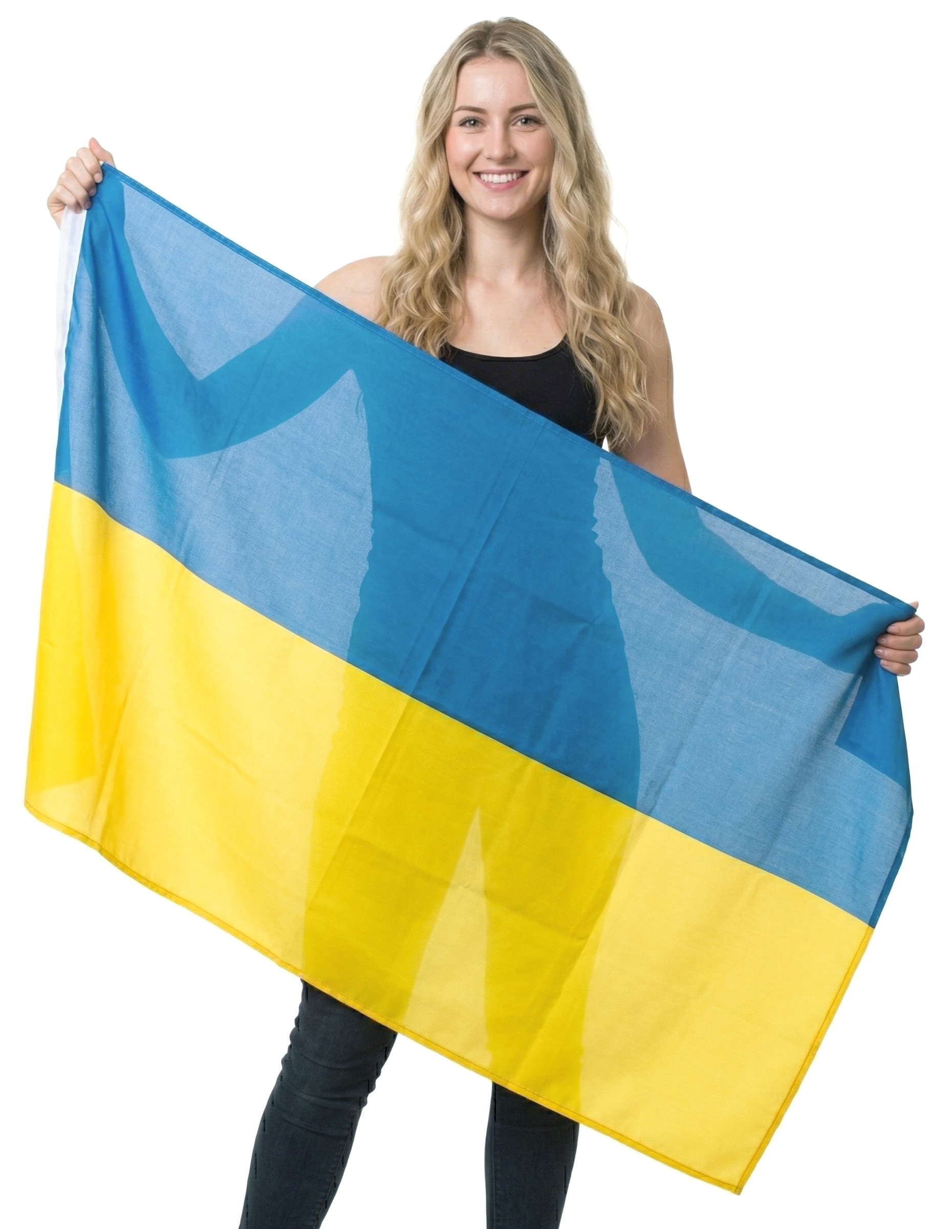 Ukraine Flagge aus Stoff 150 x 90 cm Ukrainische Nationalflagge für Deko + Events