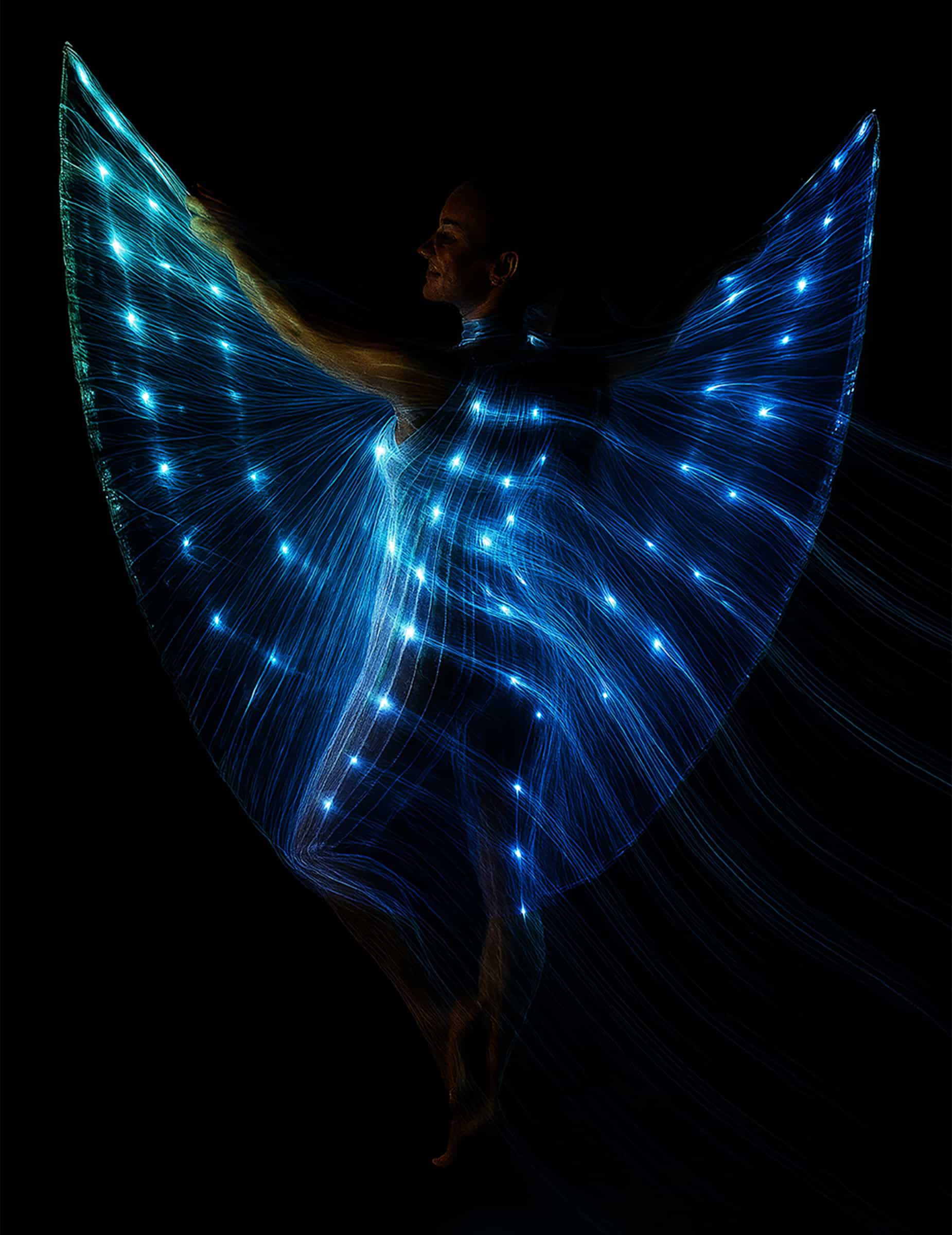 Umhang Iris mit Stäben und Licht 140 cm