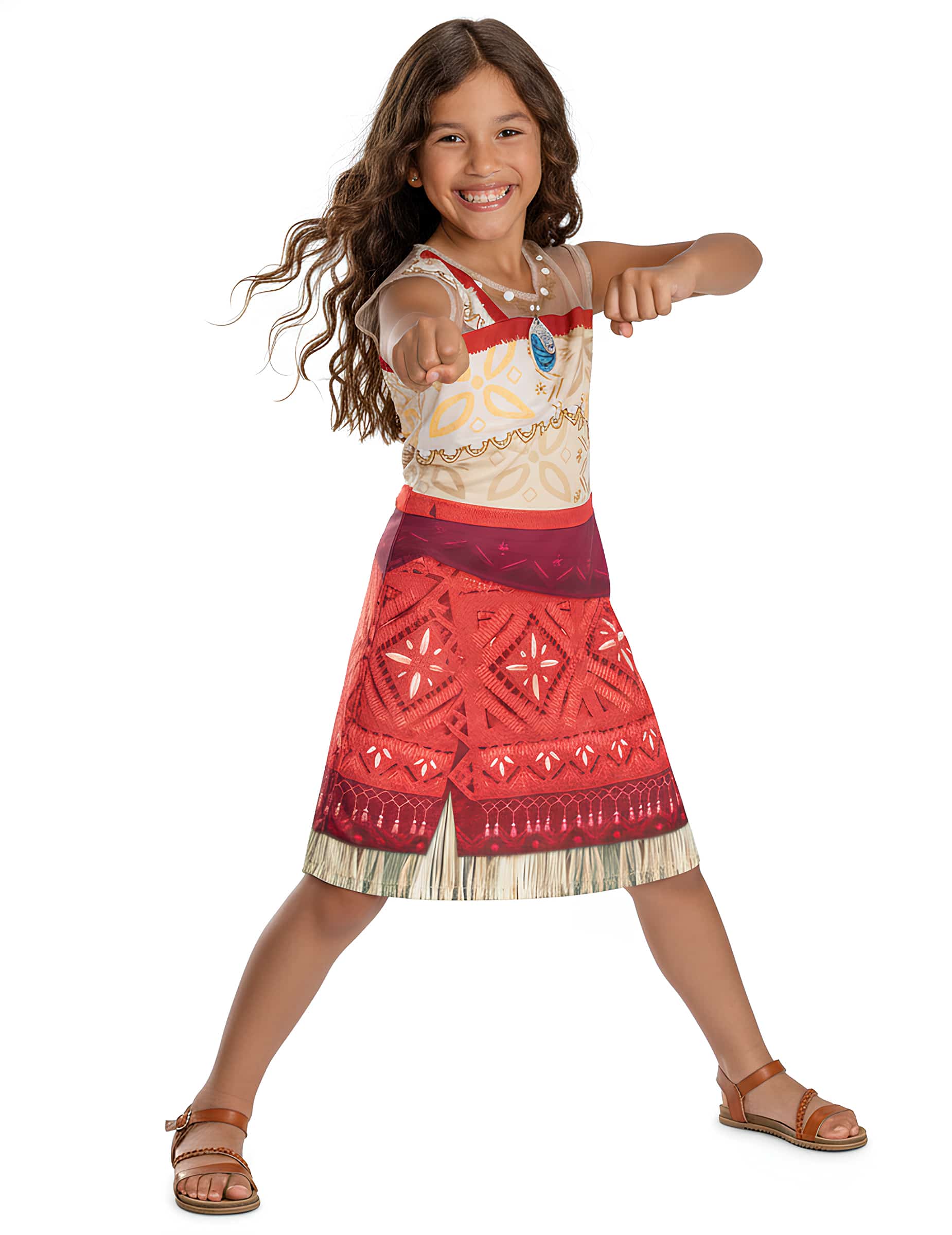 Vaiana Kostüm für Mädchen – beige-rot