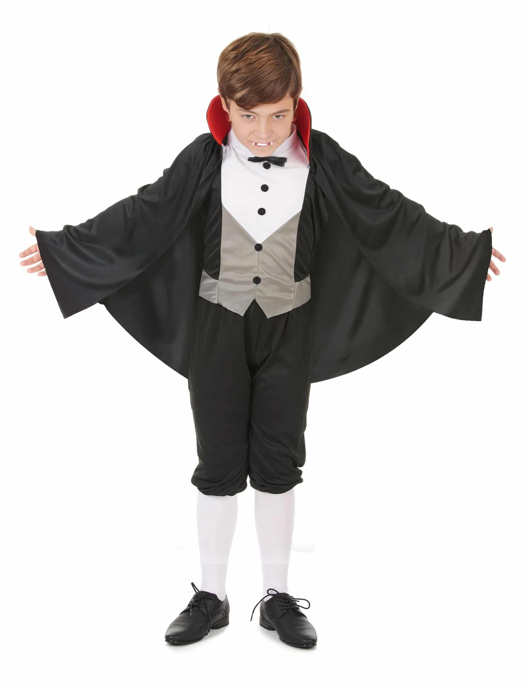 Vampir Halloween Kinderkostüm schwarz-grau-weiss