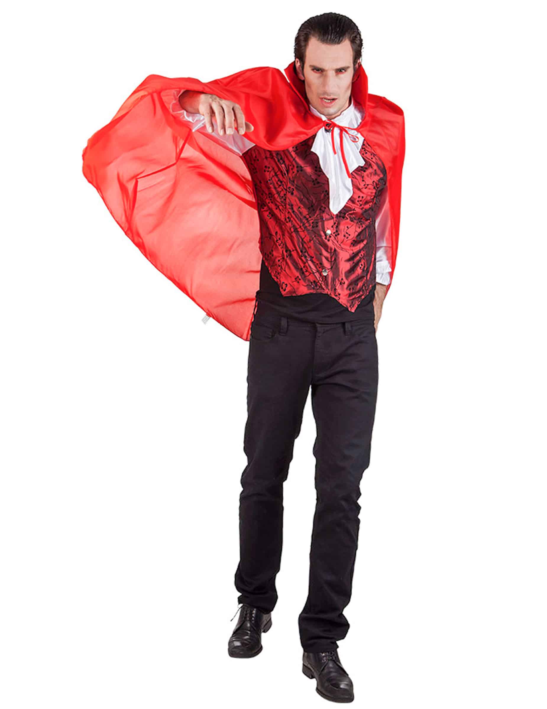 Vampir Umhang Blutsauger Zubehör rot 120cm