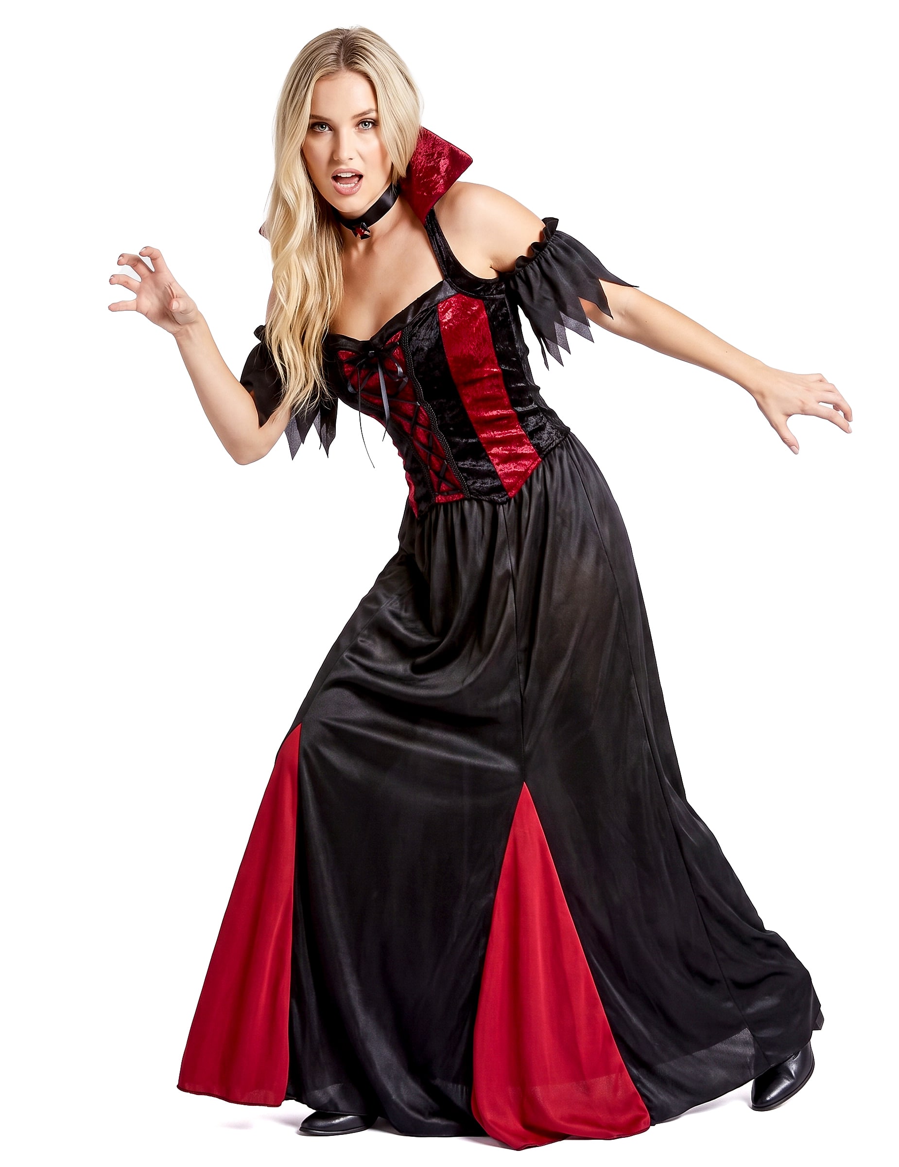 Verführerische Vampirin Damenkostüm schwarz-rot
