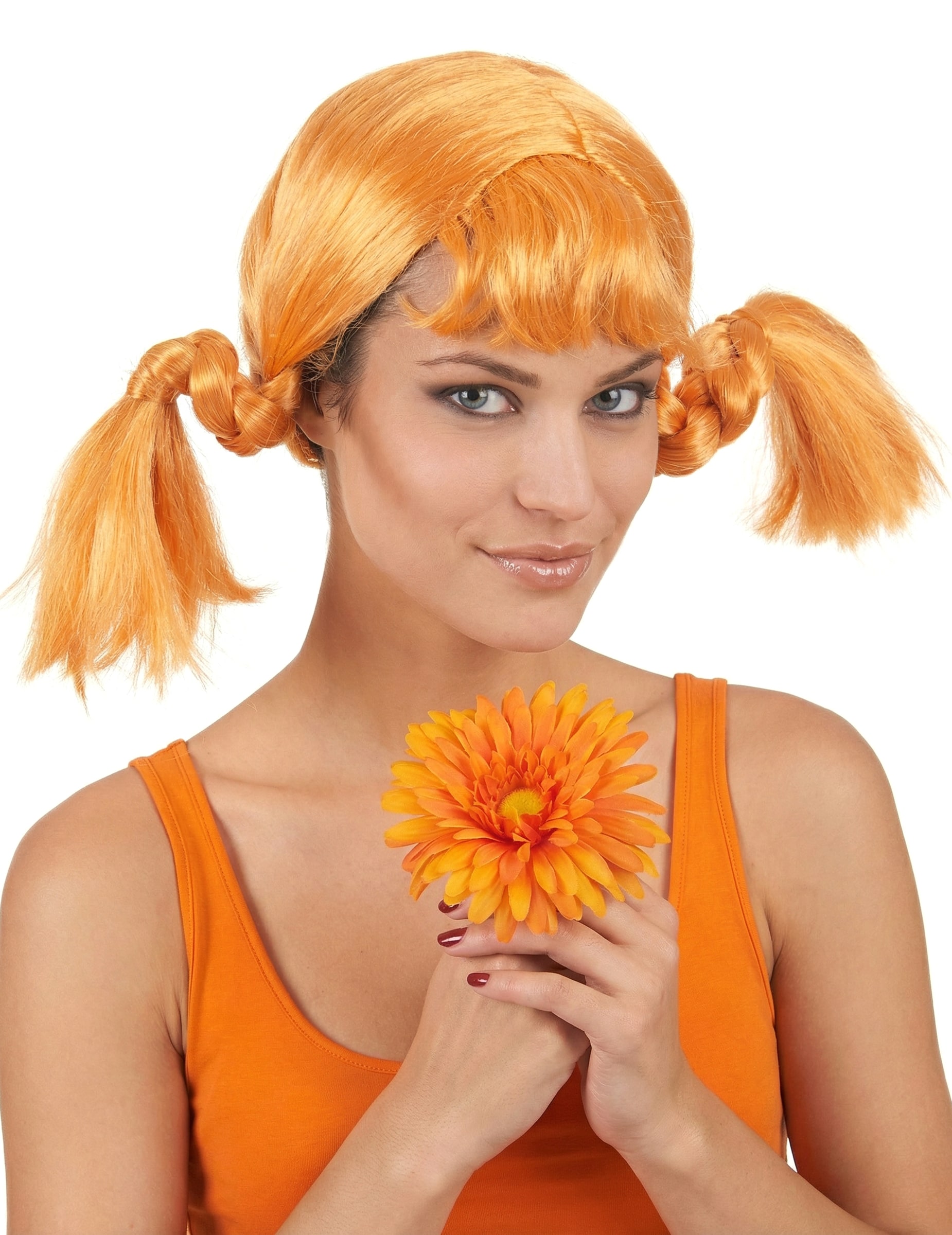 Verrückte Zopf-Perücke orange