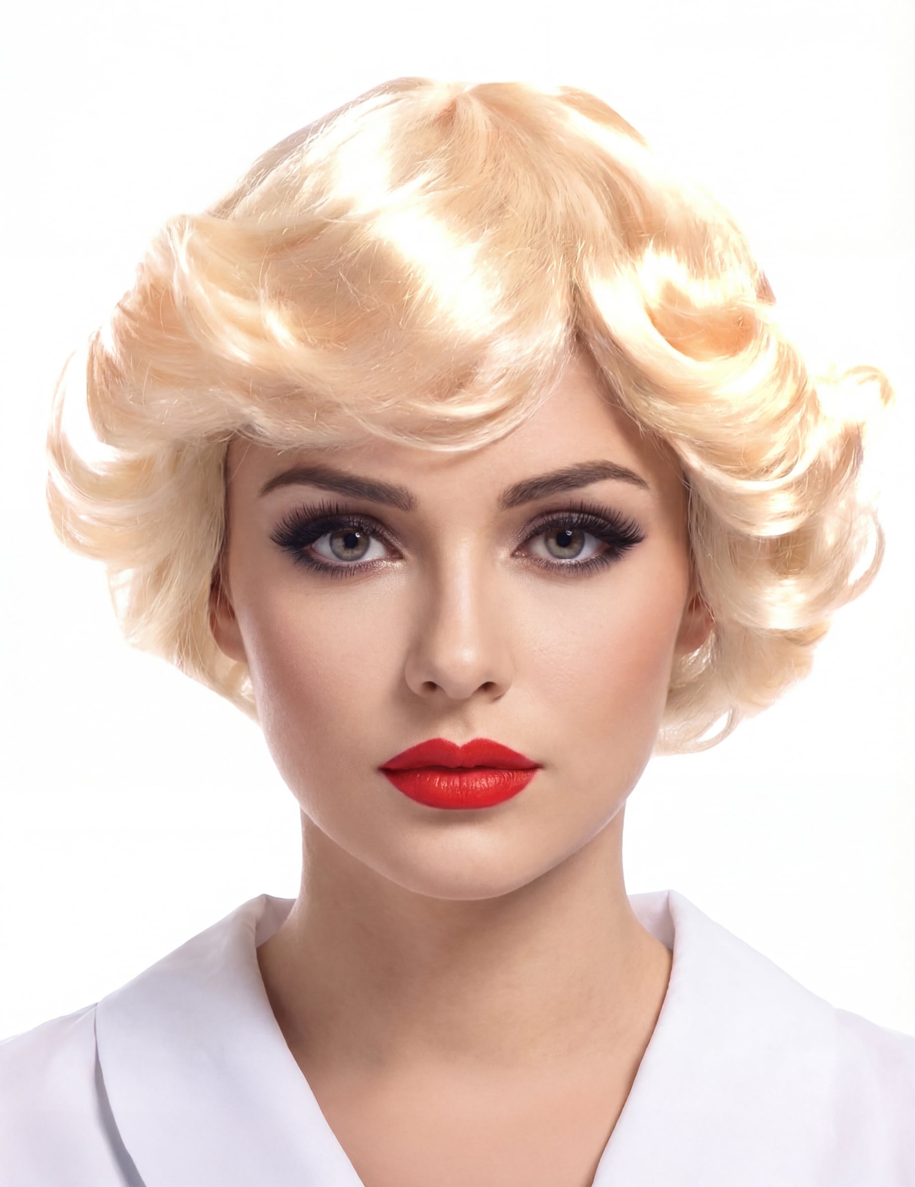 Vintage-Damenperücke Showgirl-Perücke blond