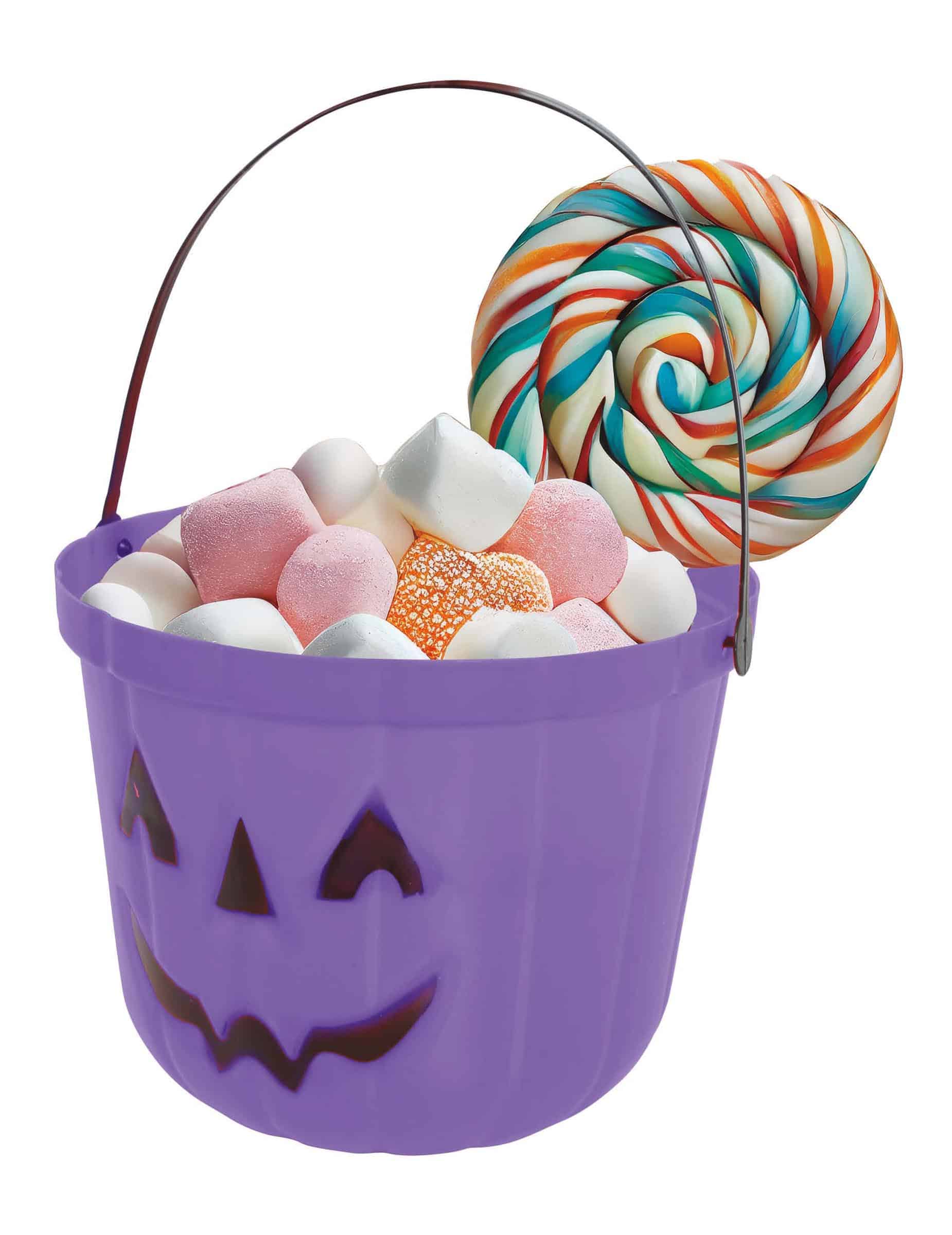 Violetter Bonbon Kürbis Eimer Accessoire