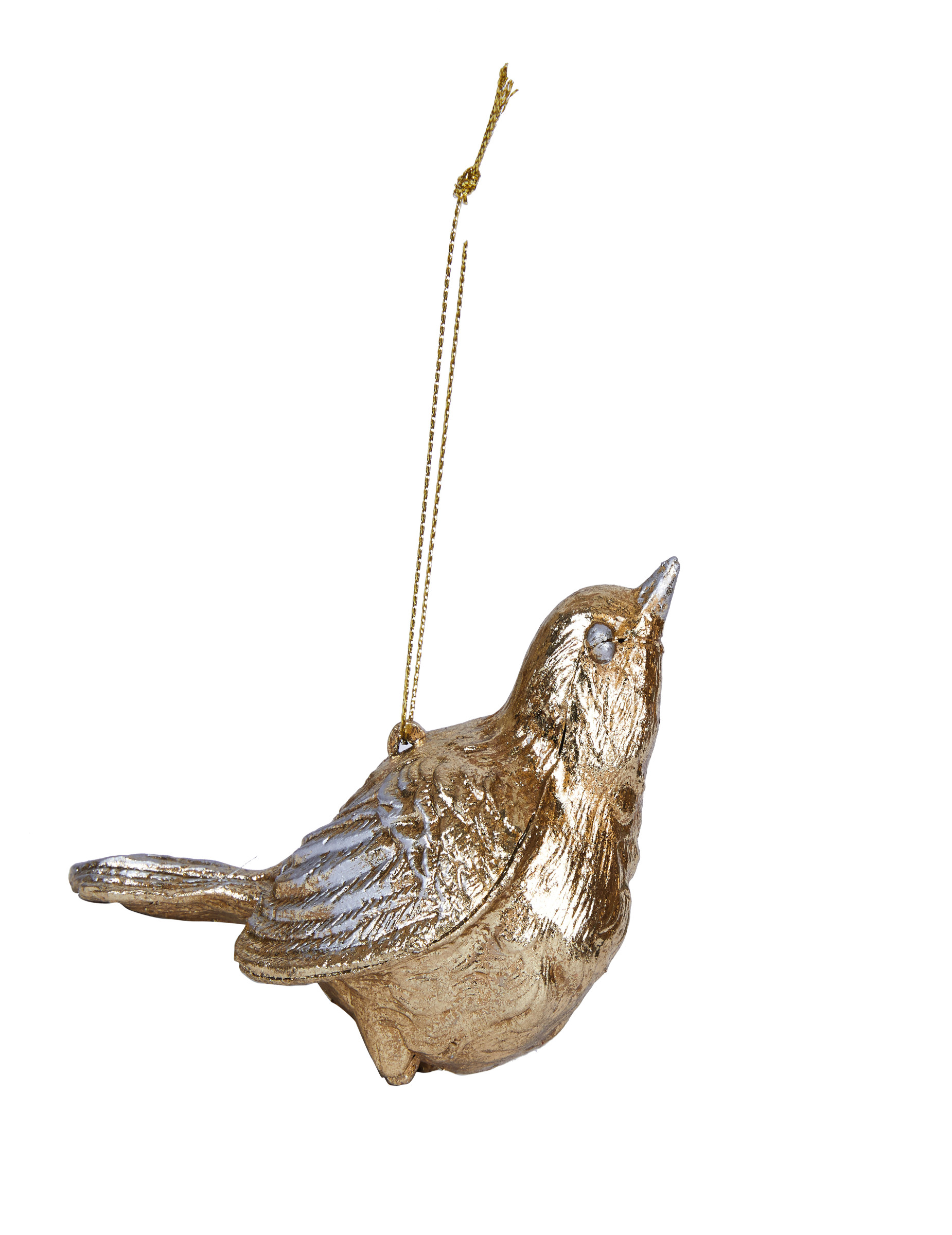 Vogel-Aufhänger Weihnachts-Deko goldfarben 10 cm