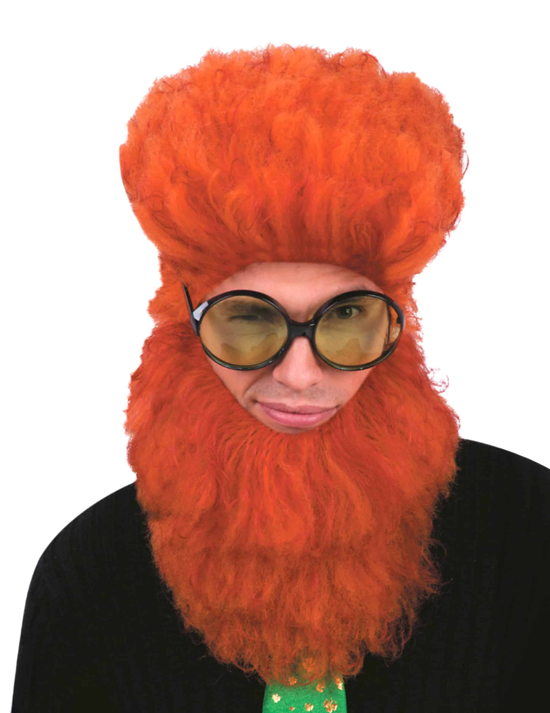 Voluminöser St. Patrick's Day Bart Koboldbart orange