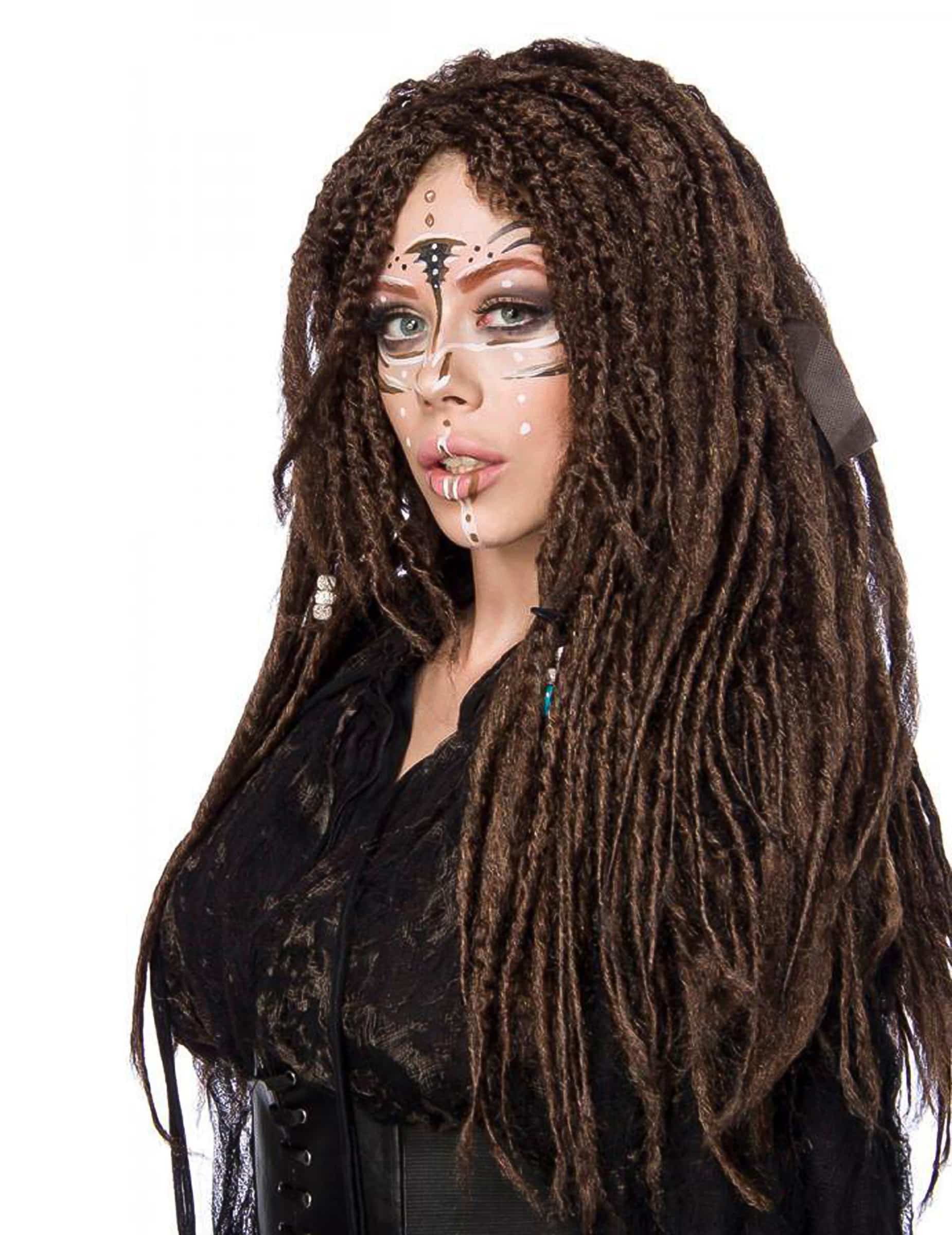 Voodoo Hexenperücke für Erwachsene