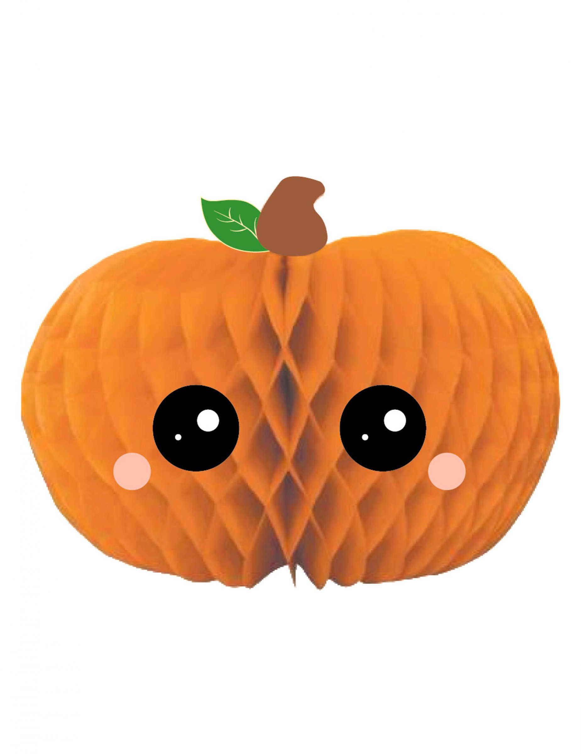 Wabenfigur Kürbis aus orangefarbenem Papier
