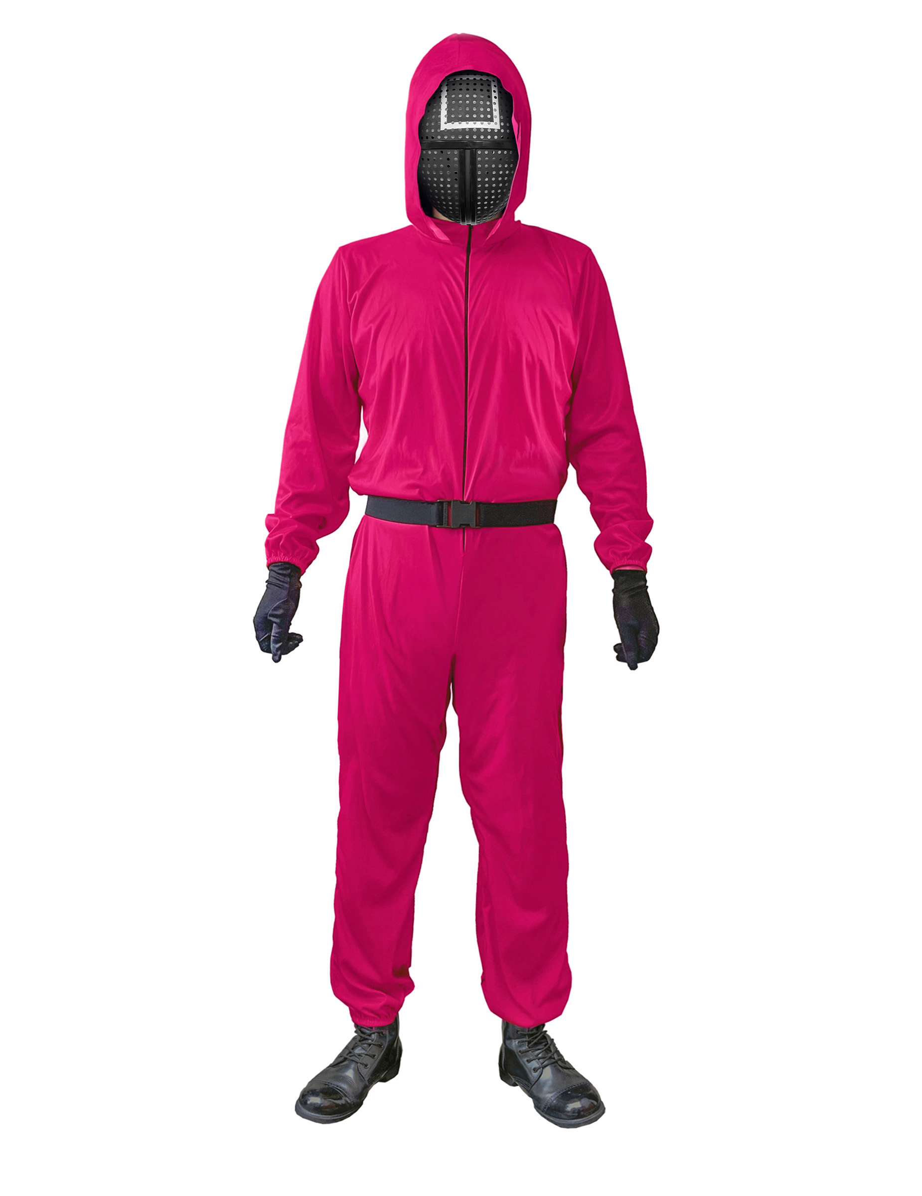 Wächter-Kostüm Maske Viereck 5-teilig pink