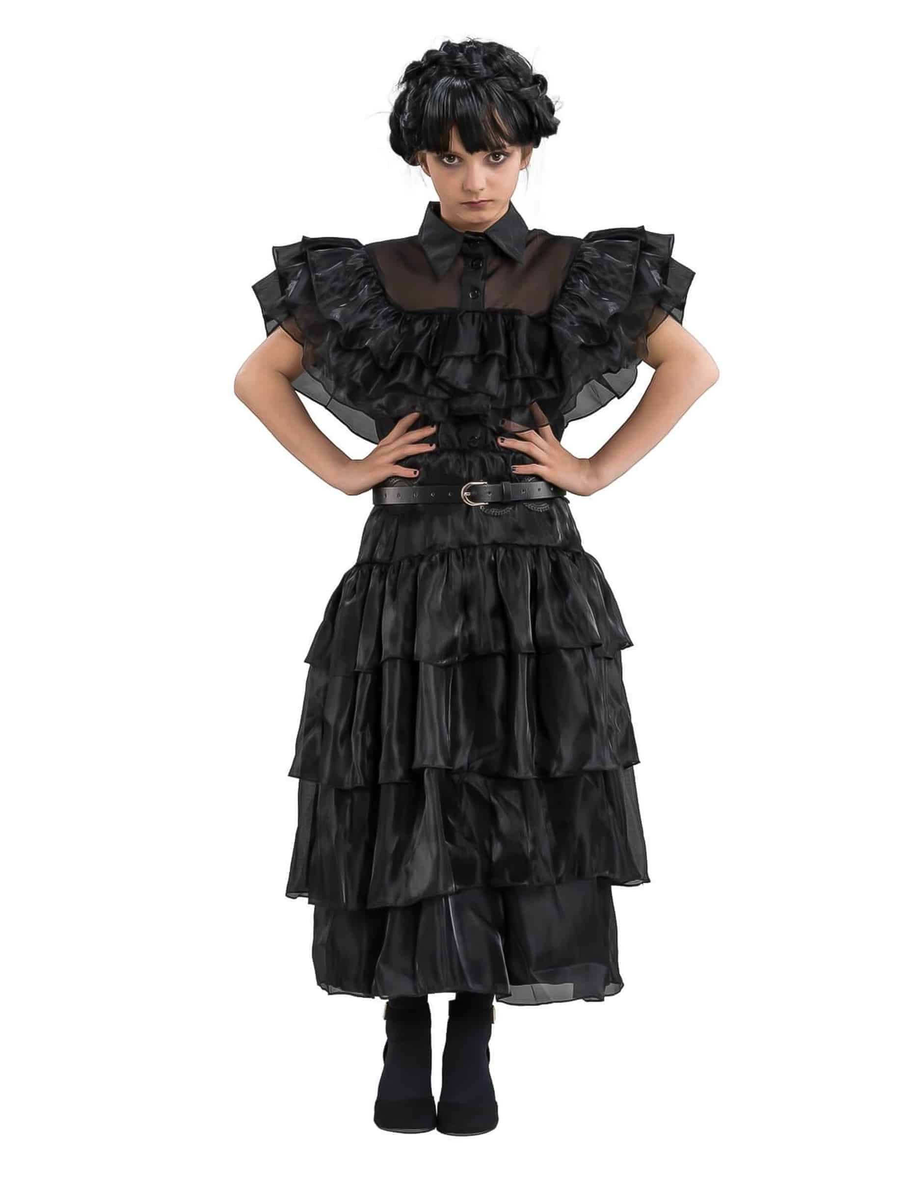Wednesday Addams Family Ballkleid Kostüm für Kinder
