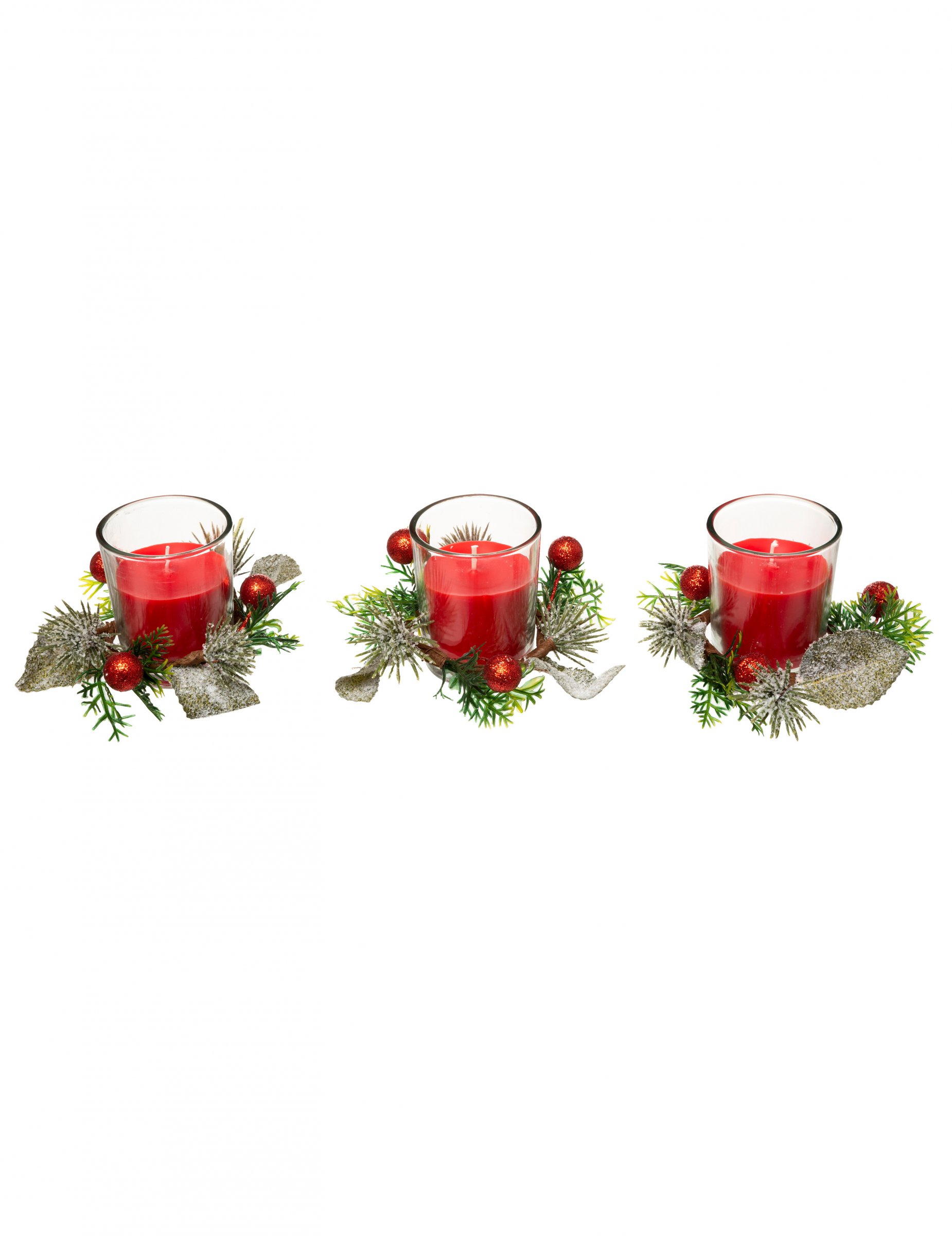 Weihnachten-Kerzen 3 Stück rot 6 cm