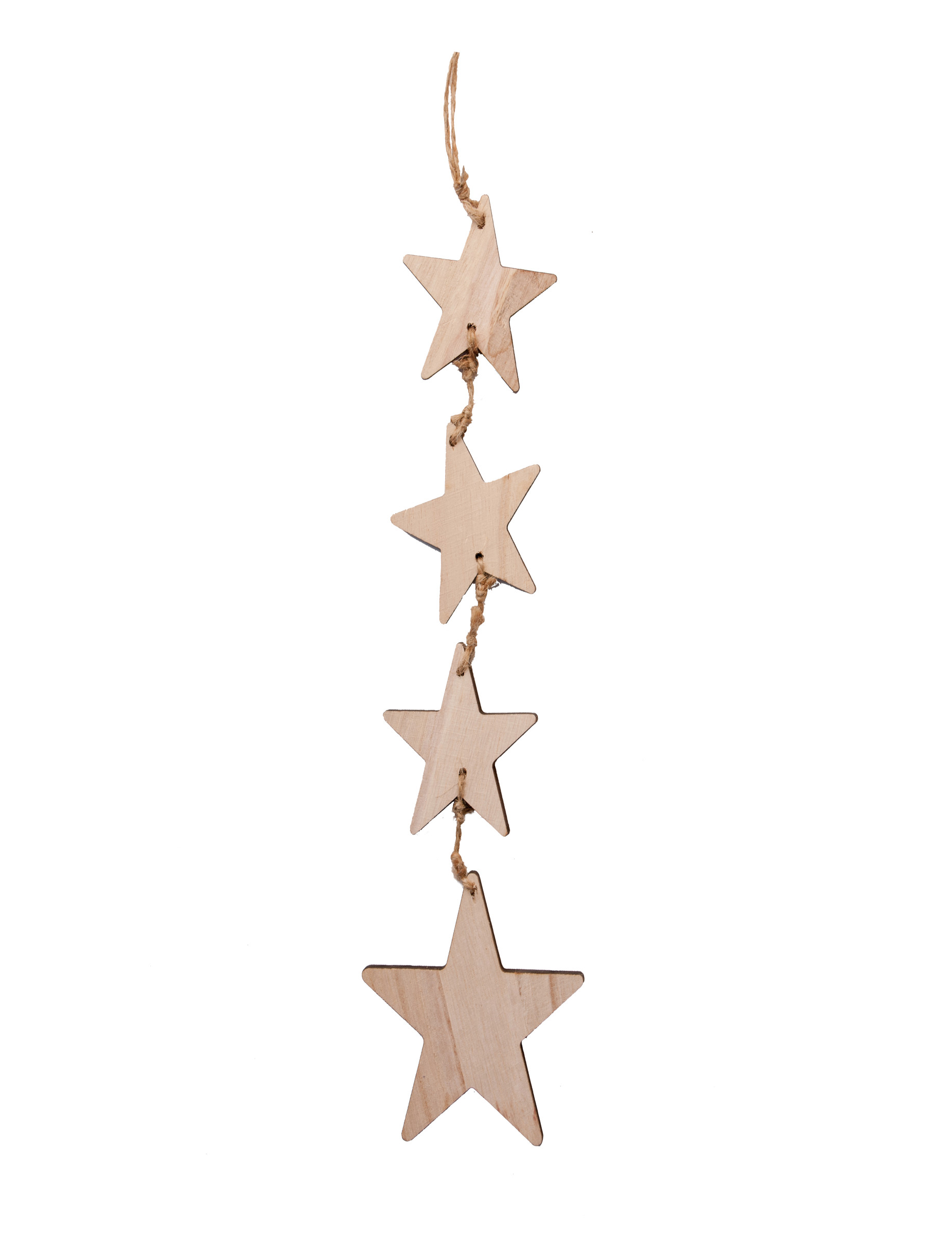 Weihnachtliche Holzstern-Hängedekoration braun 44 cm